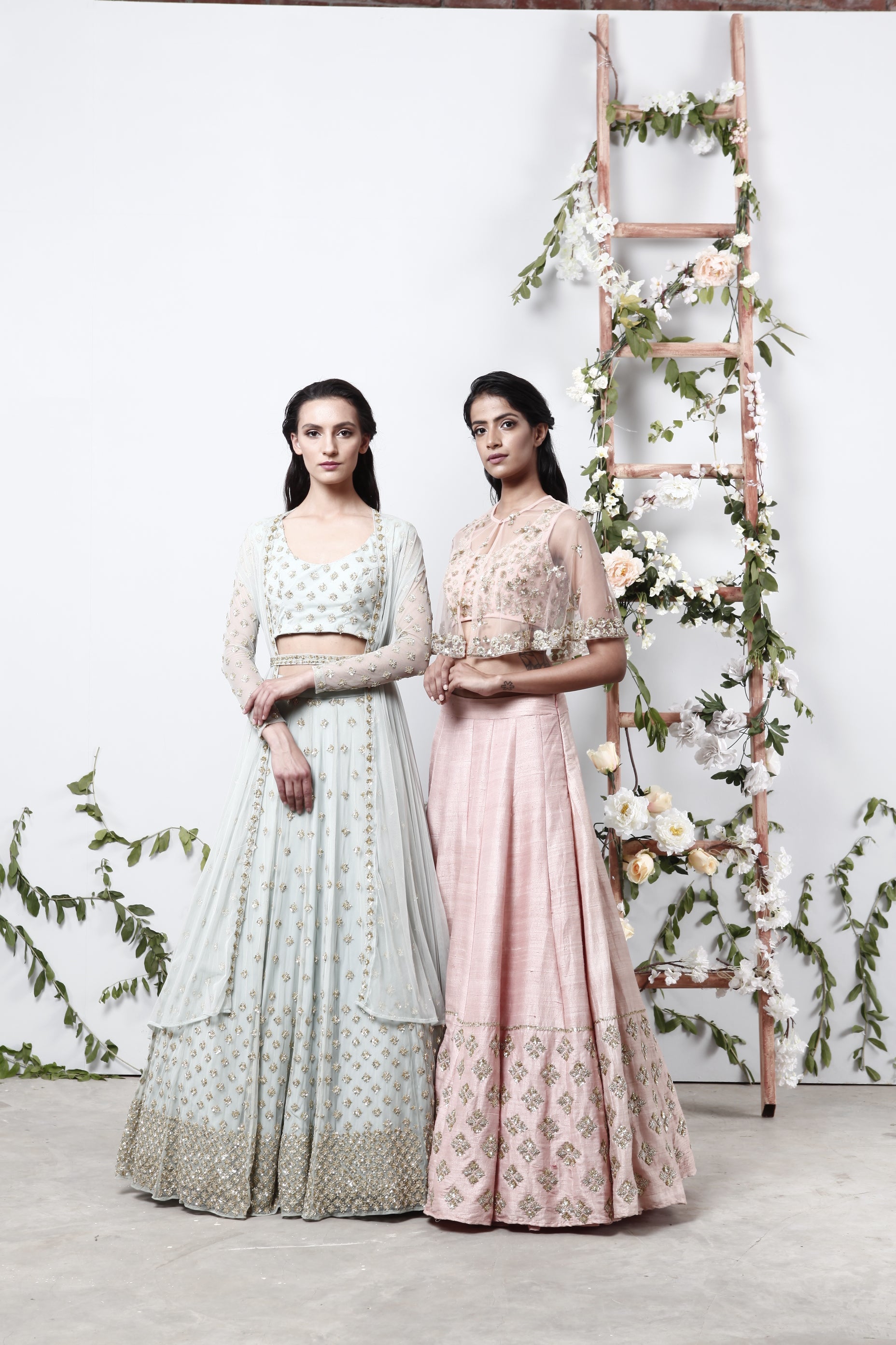 Pink Raw Silk With Square Booties Lehenga Set