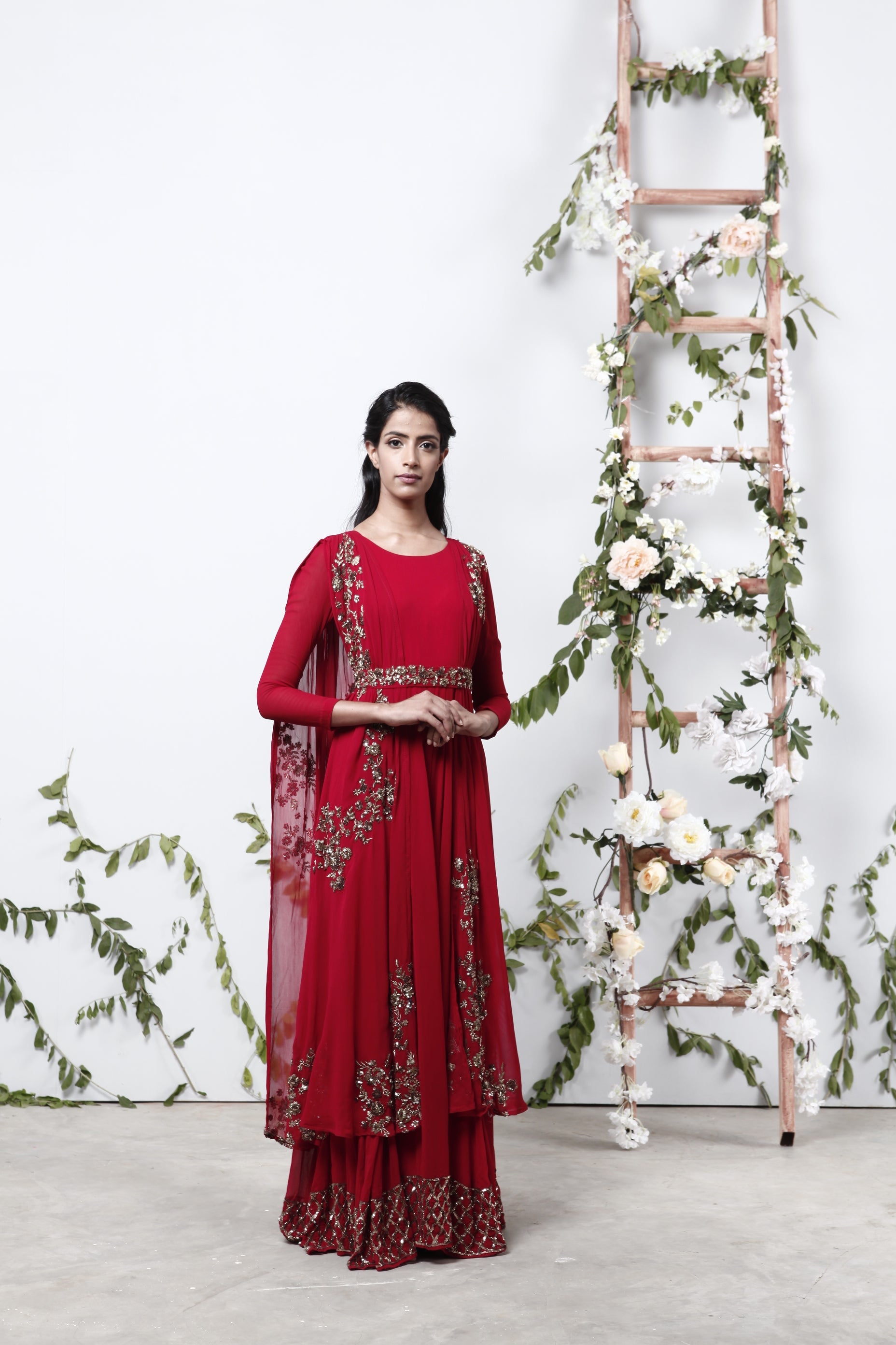 Red Jumpsuit With Belt