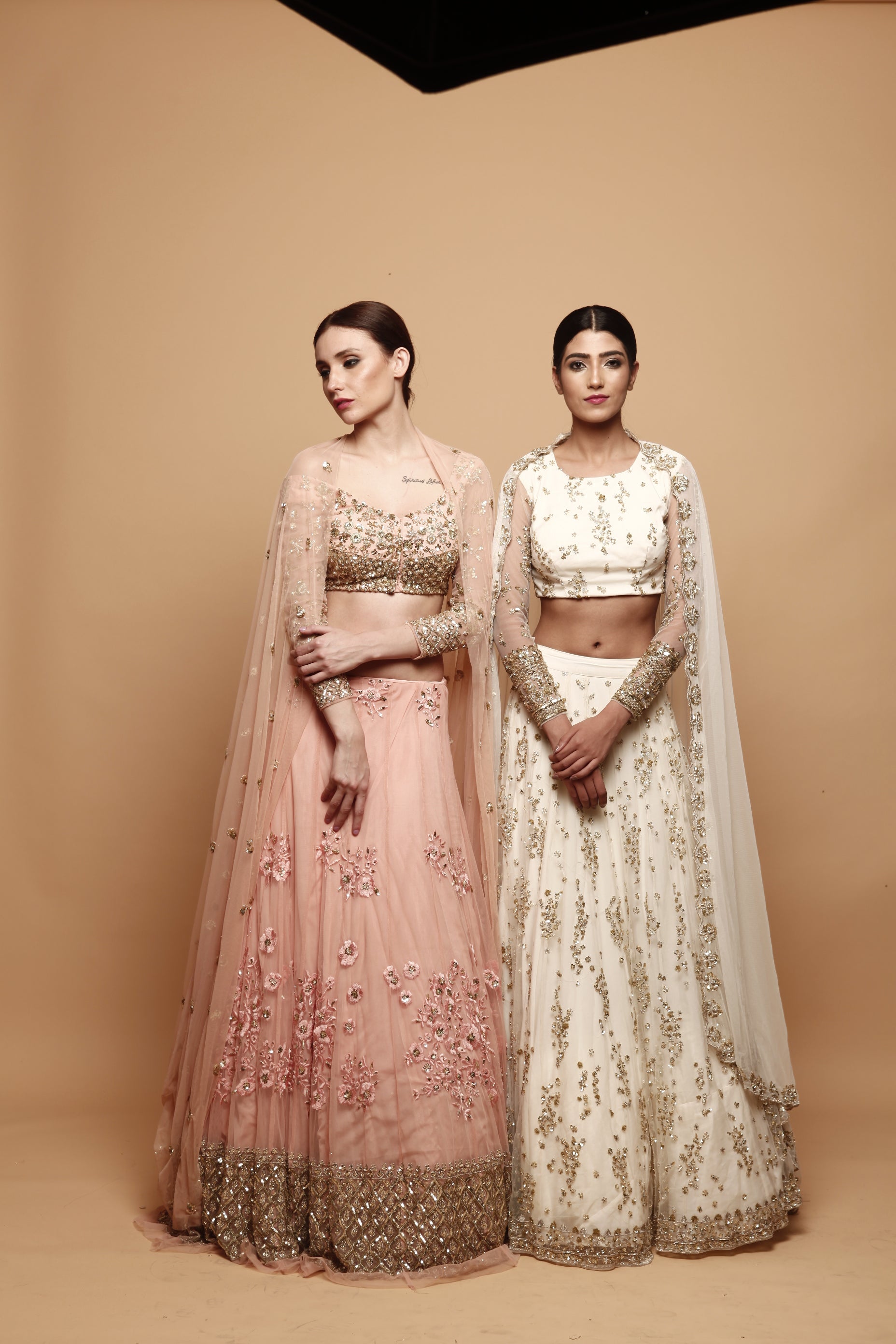 White Cluster Lehenga