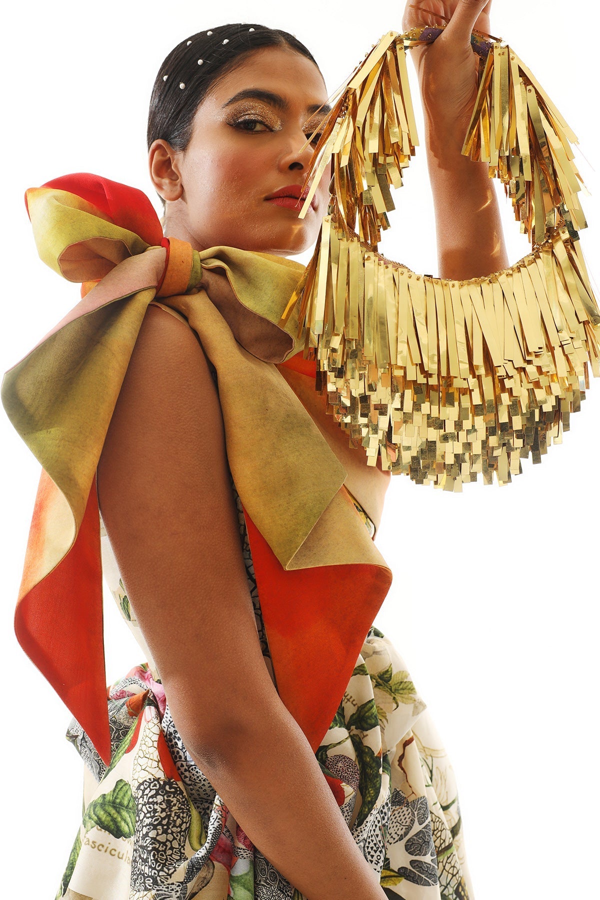 Prerna Mehra In One Shoulder Printed Bow Dress