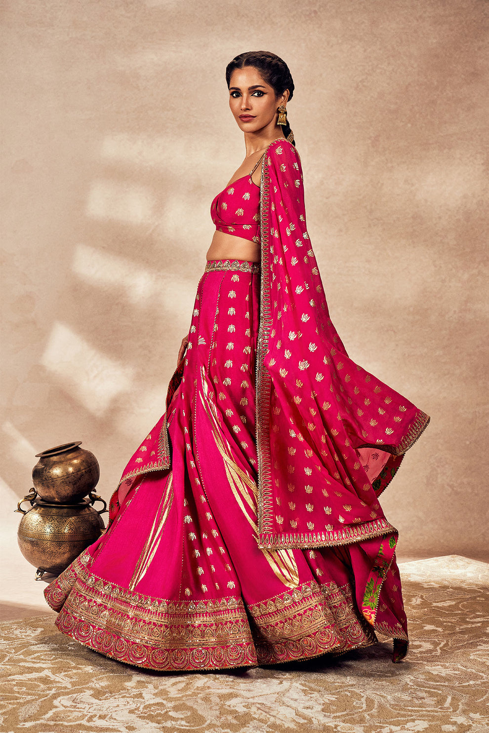 Pink Whispering Lily Lehenga Set - Ready To Ship