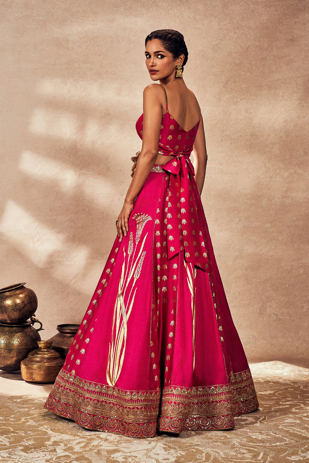 Pink Whispering Lily Lehenga Set - Ready To Ship