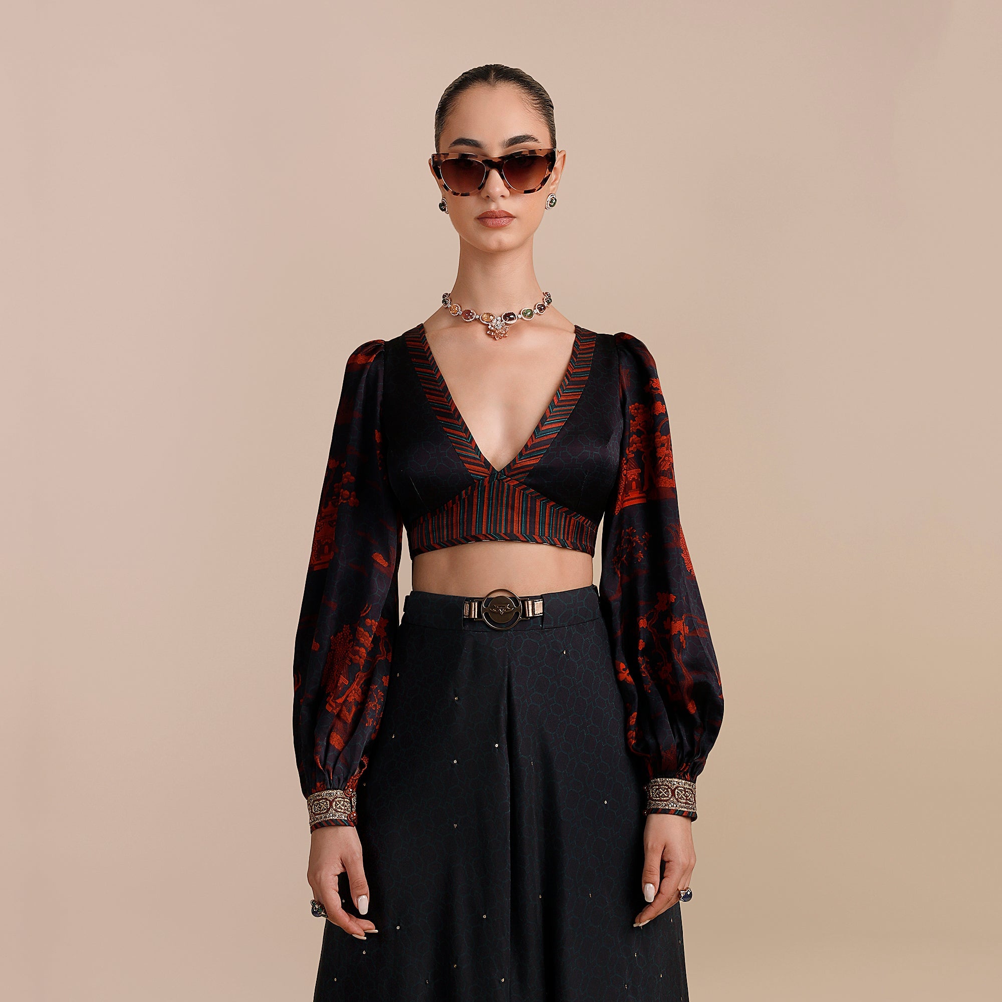 Midnight Blue Sharara Set | SATT