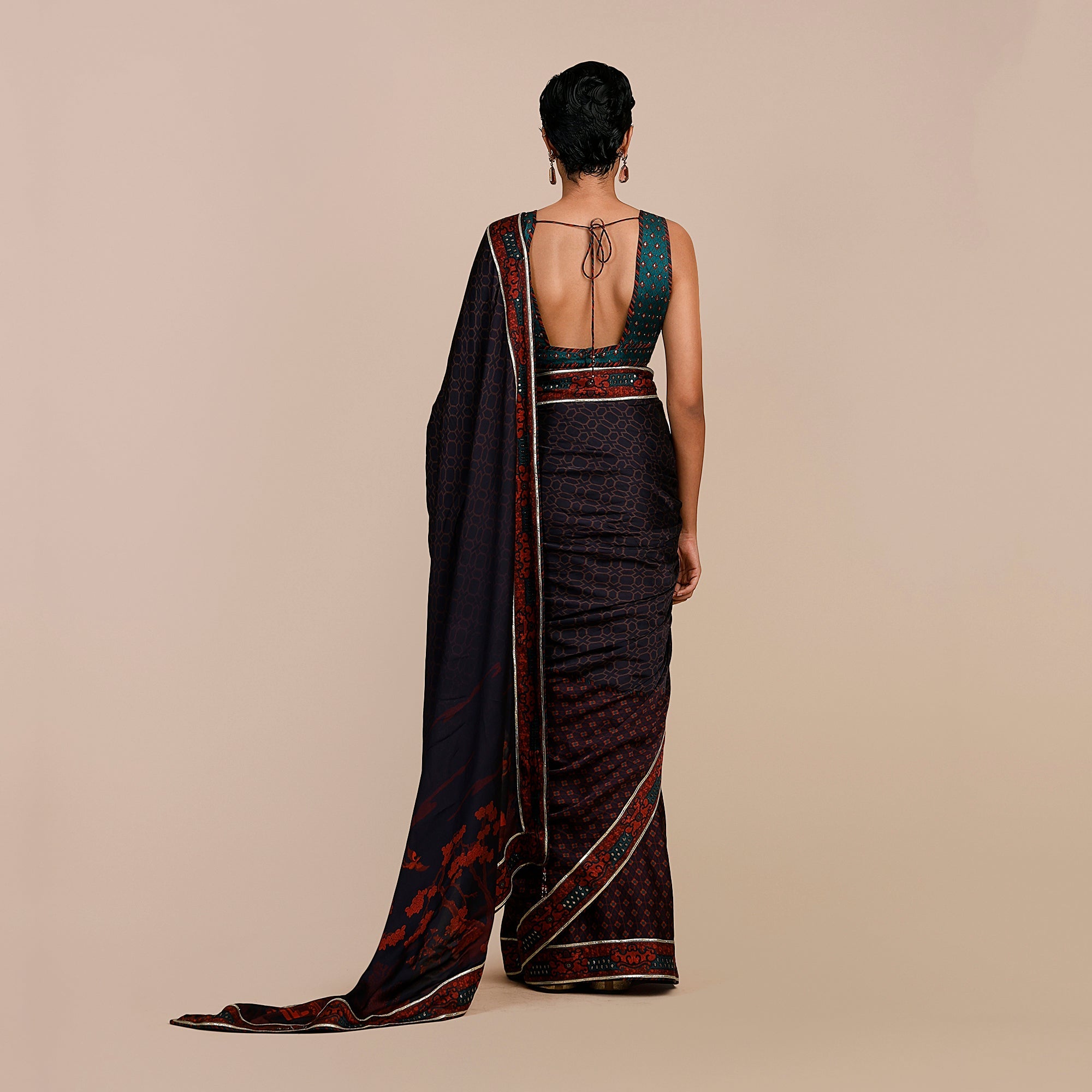 Mulbery Purple - Turquoise Blue Saree Set | SATT