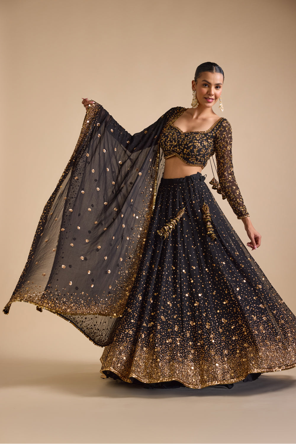Black Mastani Lehenga Set - Ready To Ship