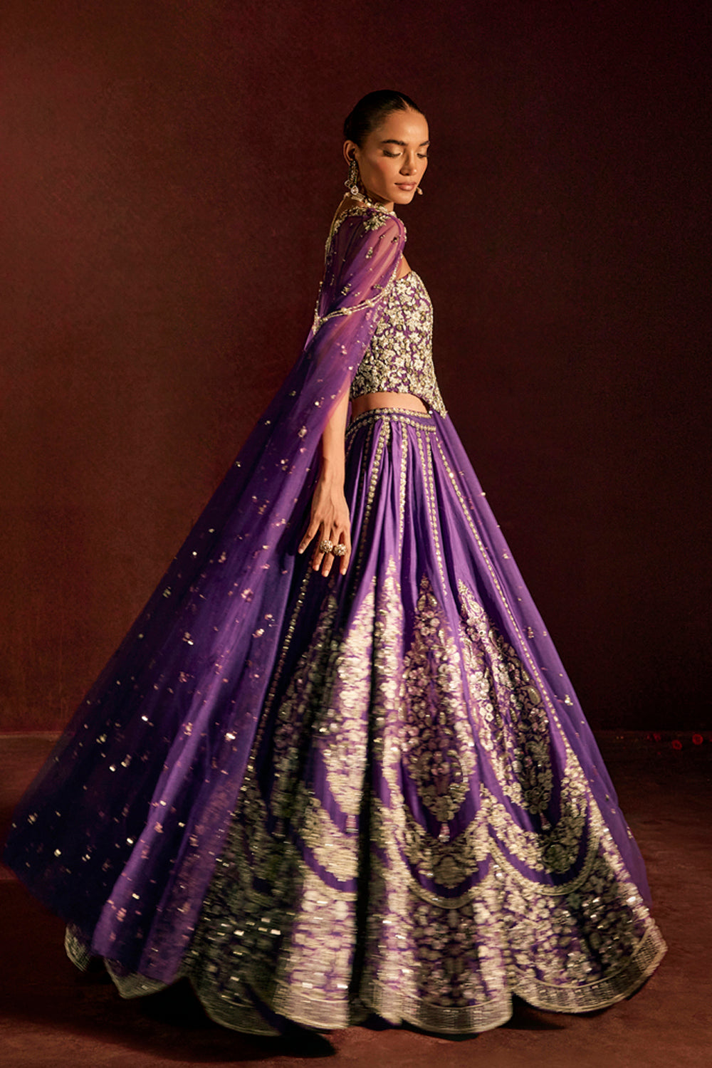 Purple Corset Lehenga Set