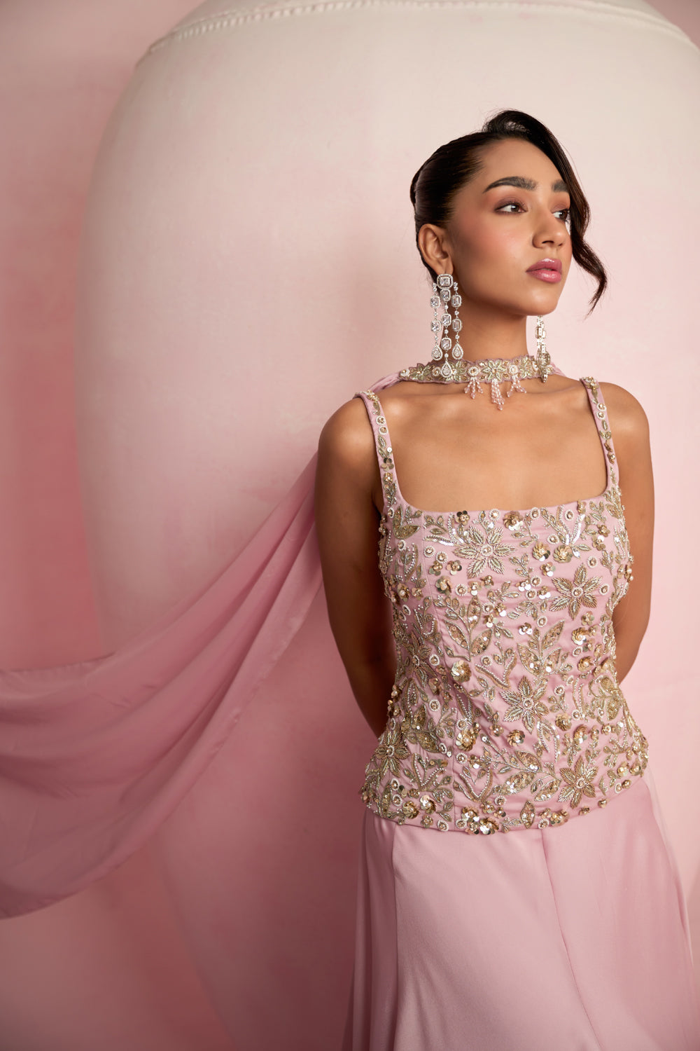 Soft Pink Corset Top & Skirt Set - Ready To Ship