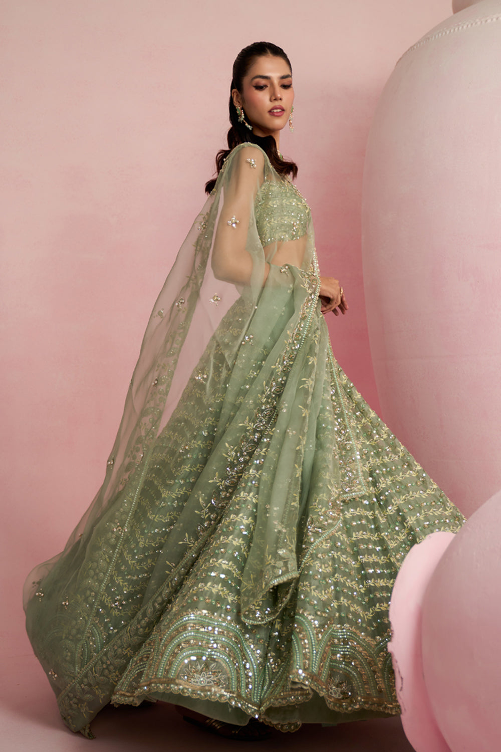Sage Green Lehenga Set