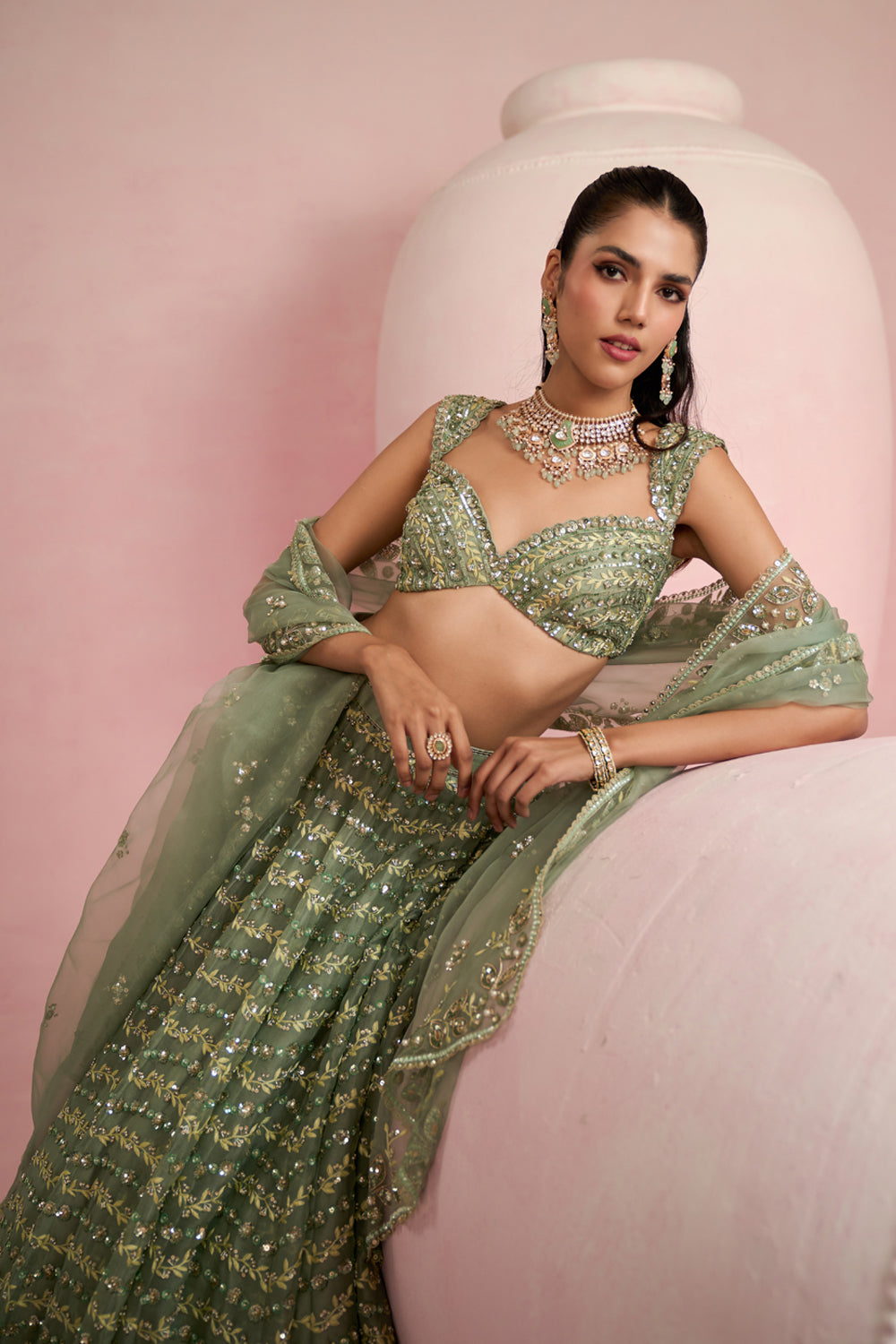 Sage Green Lehenga Set
