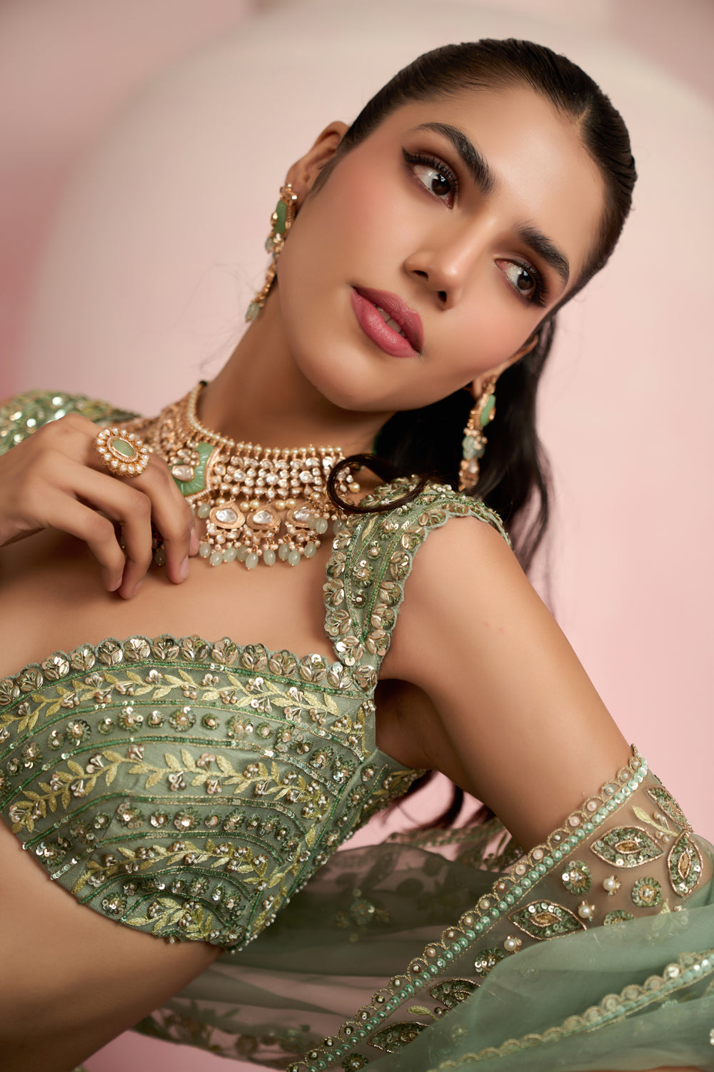 Sage Green Lehenga Set