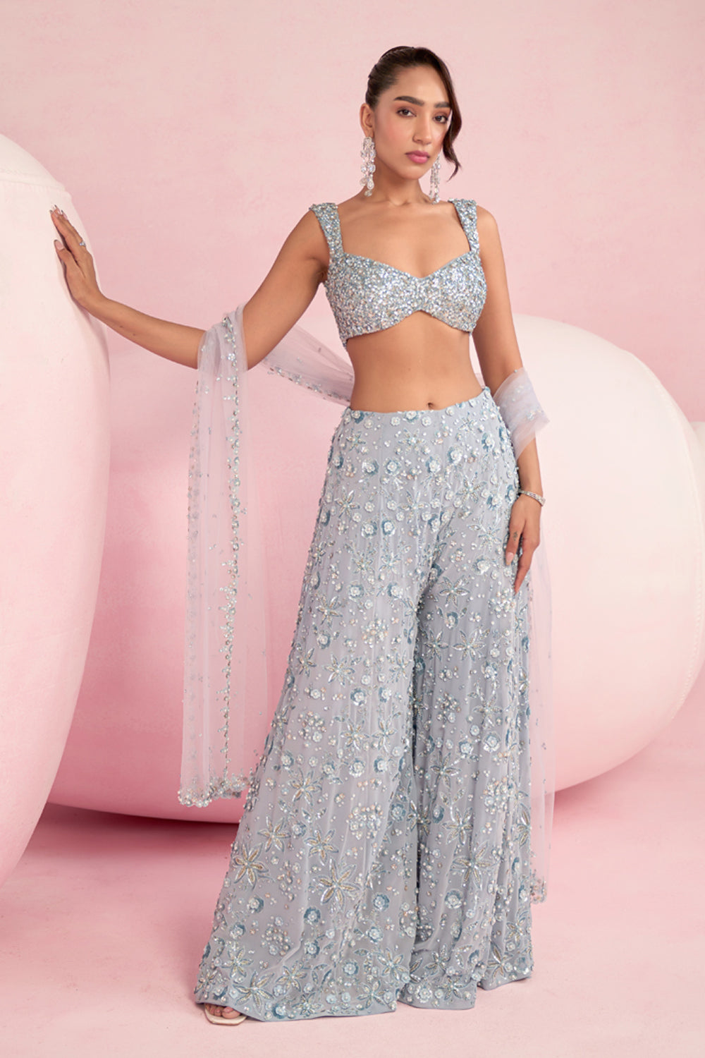 Blue Sharara Set