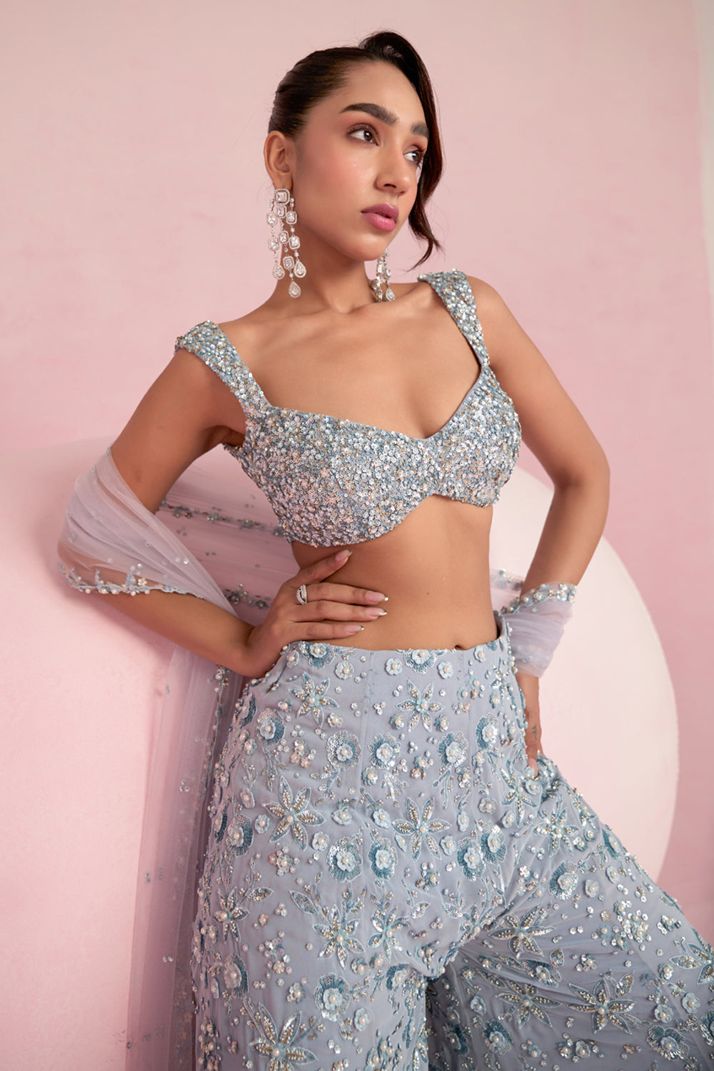 Blue Sharara Set