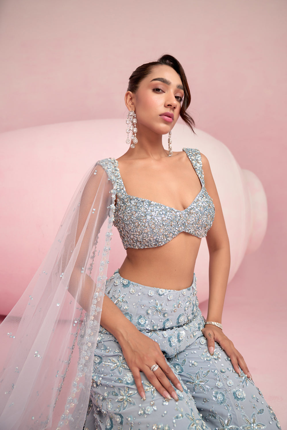 Blue Sharara Set