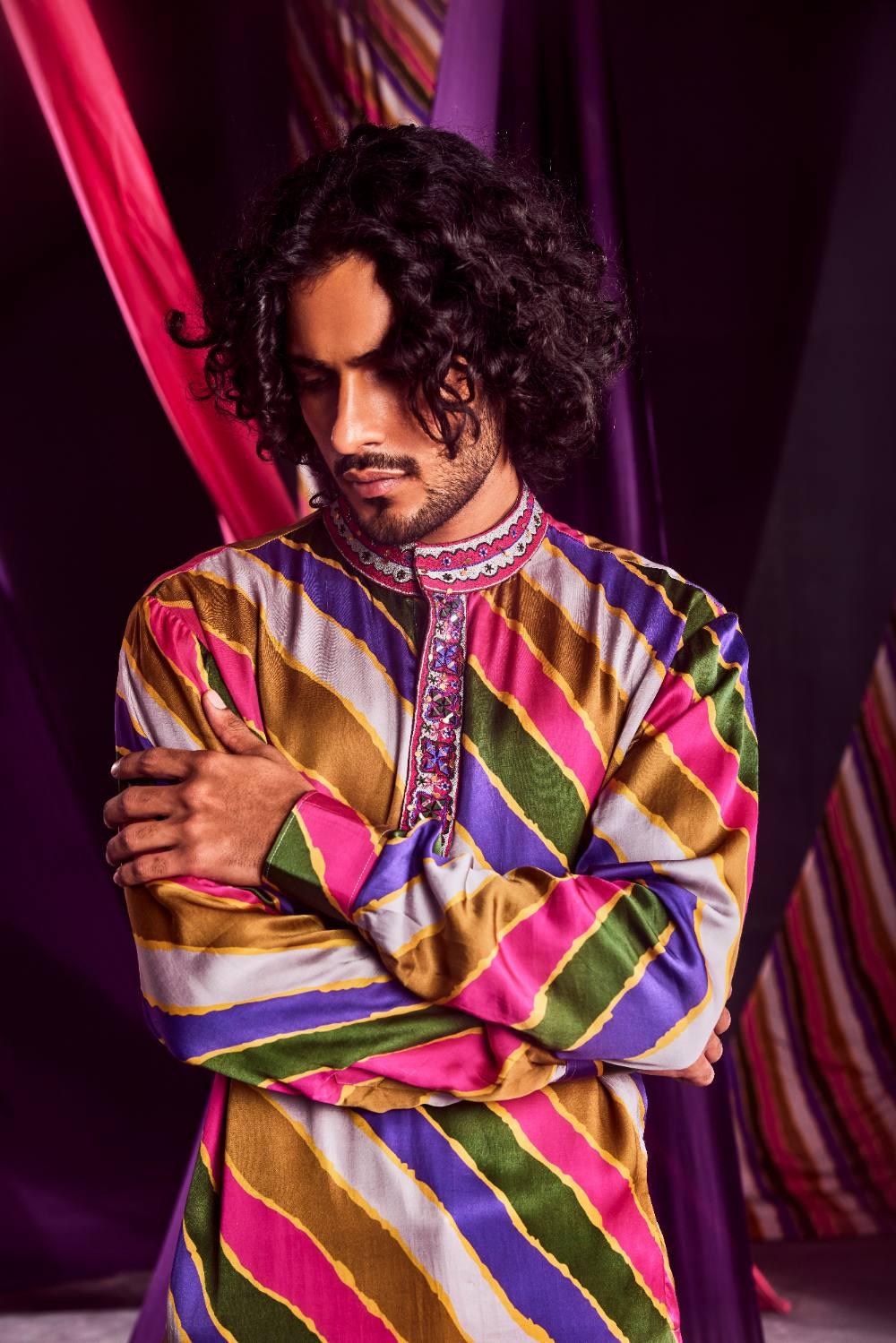 Stripes Printed Kurta With Pants