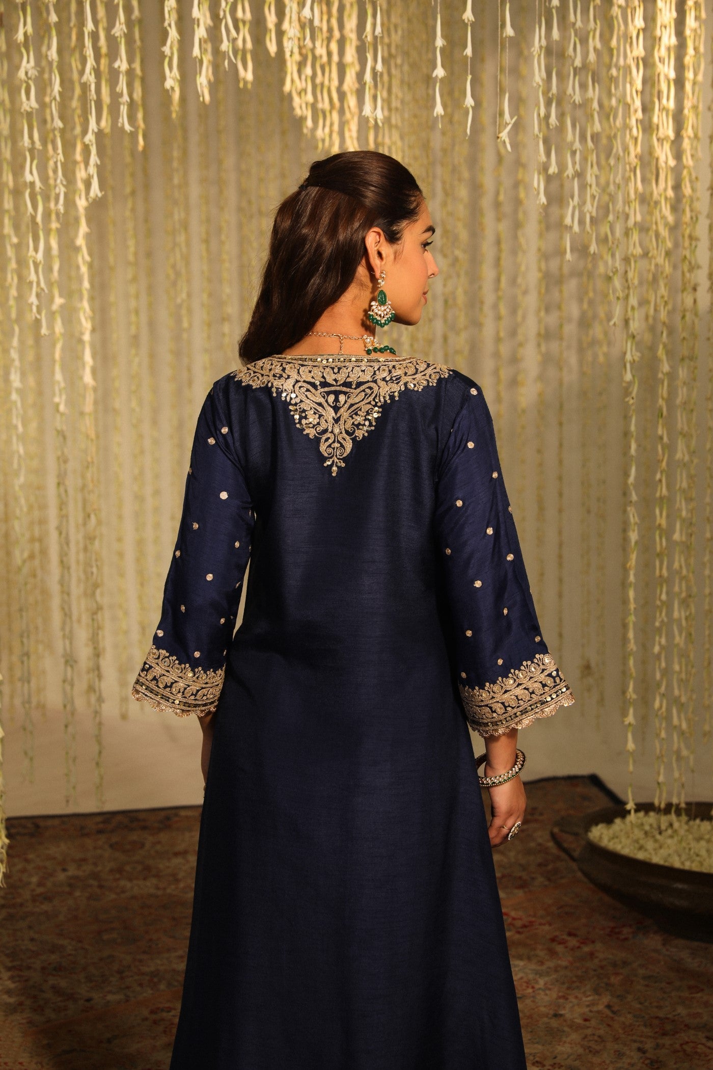 MYSHA - DEEP BLUE LONG CHOGA WITH SALWAR (LXRTS)