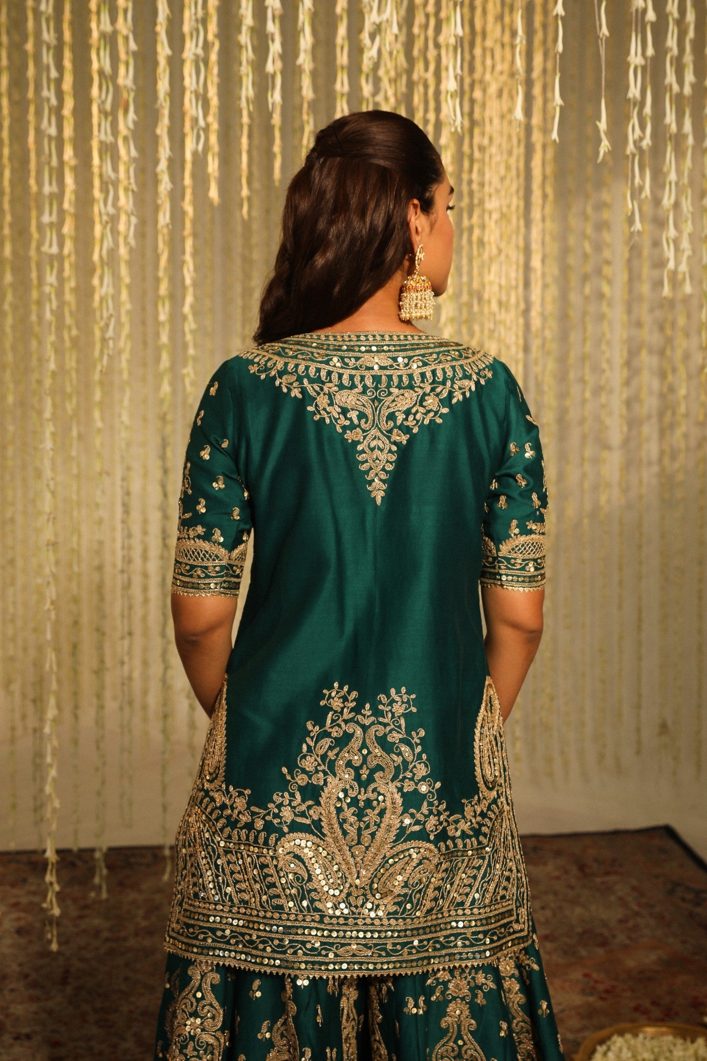 AAFIYA - EMERALD GREEN SHARARA