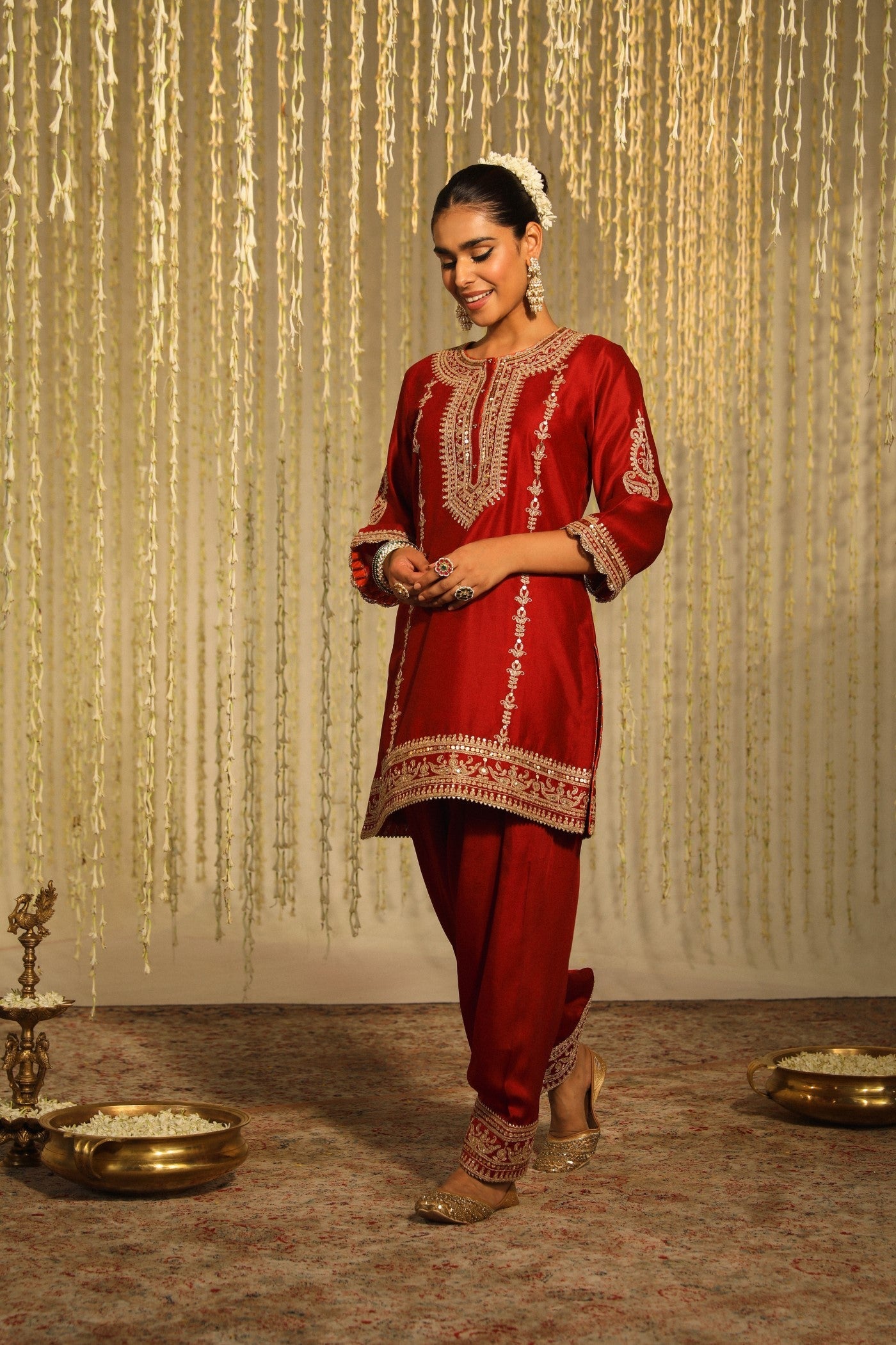 Gouri Grover In MEHAK - DEEP RED SHORT KURTA WITH SALWAR AND DUPATTA