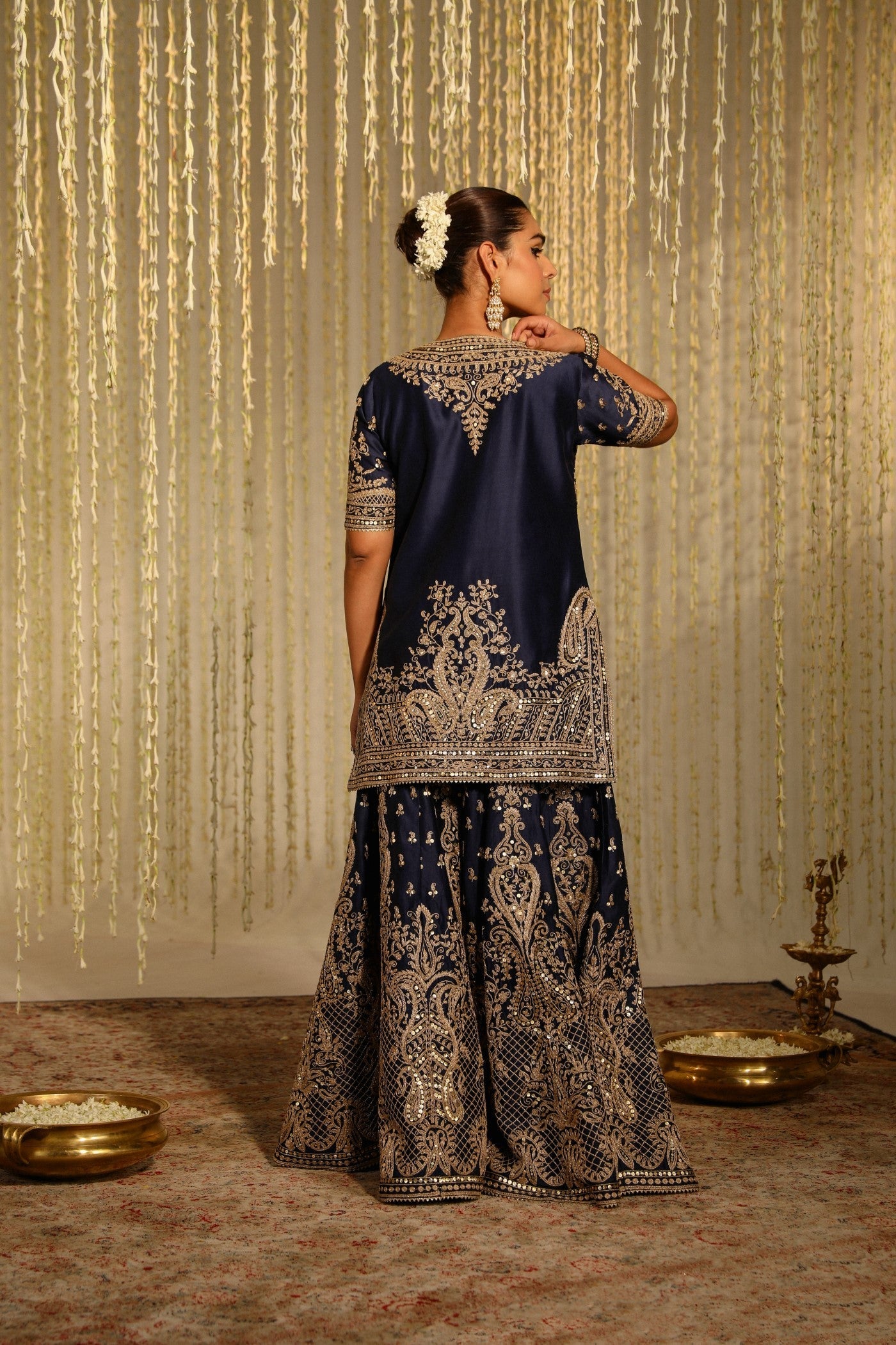 AAFIYA - DEEP BLUE SHARARA