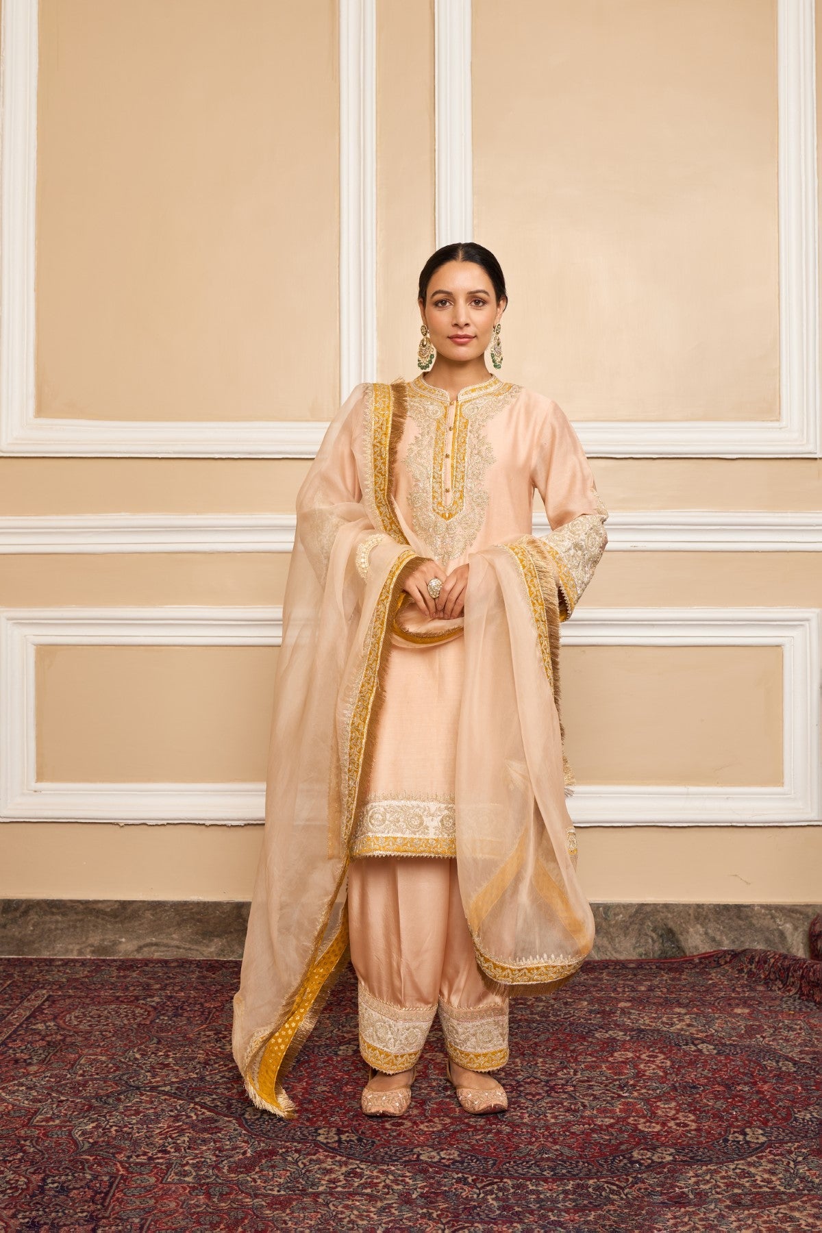 SABAA - ROSEPINK SHORT KURTA WITH SALWAR AND DUPATTA