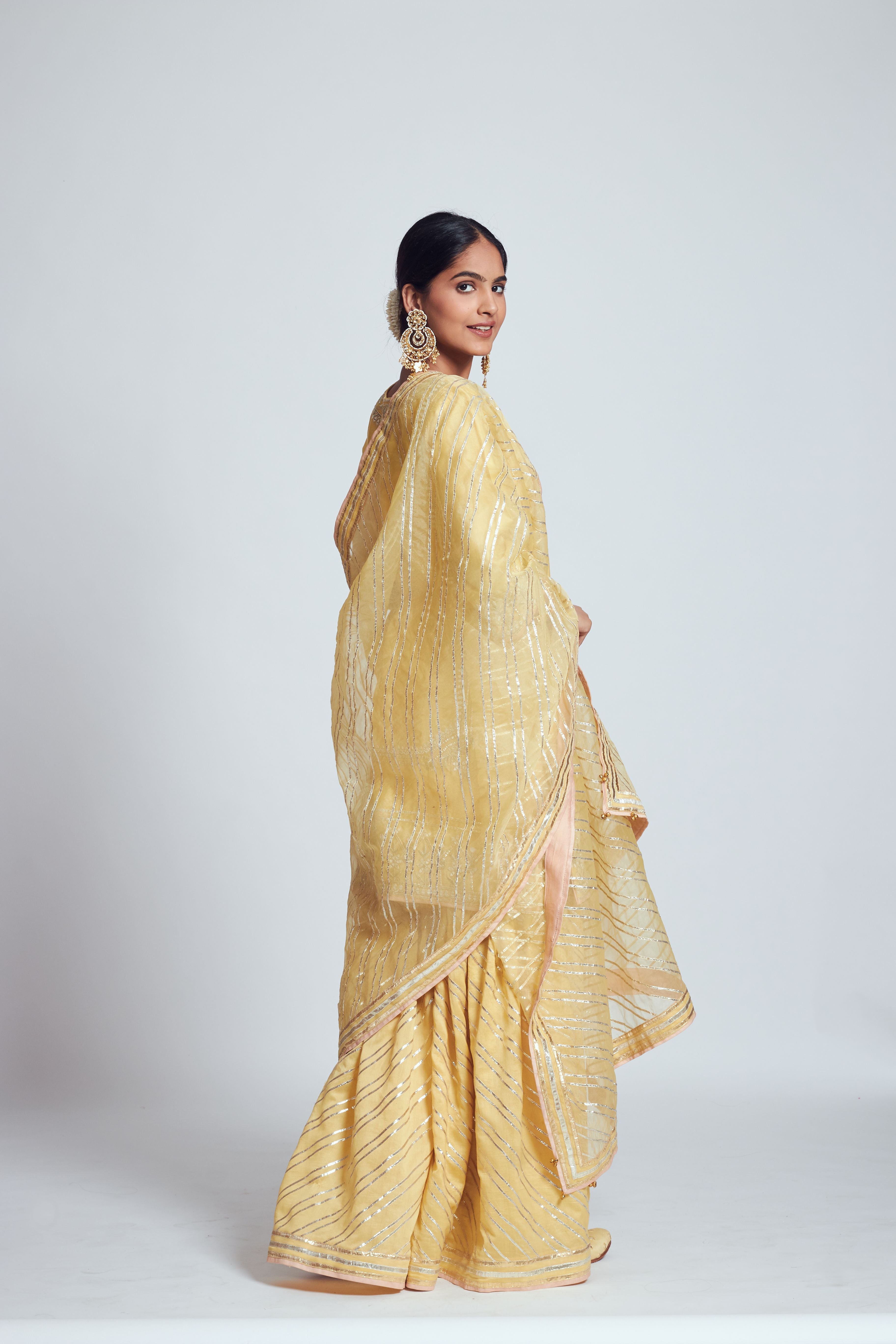 Rizwanaa- Happy yellow chanderi silk ensemble