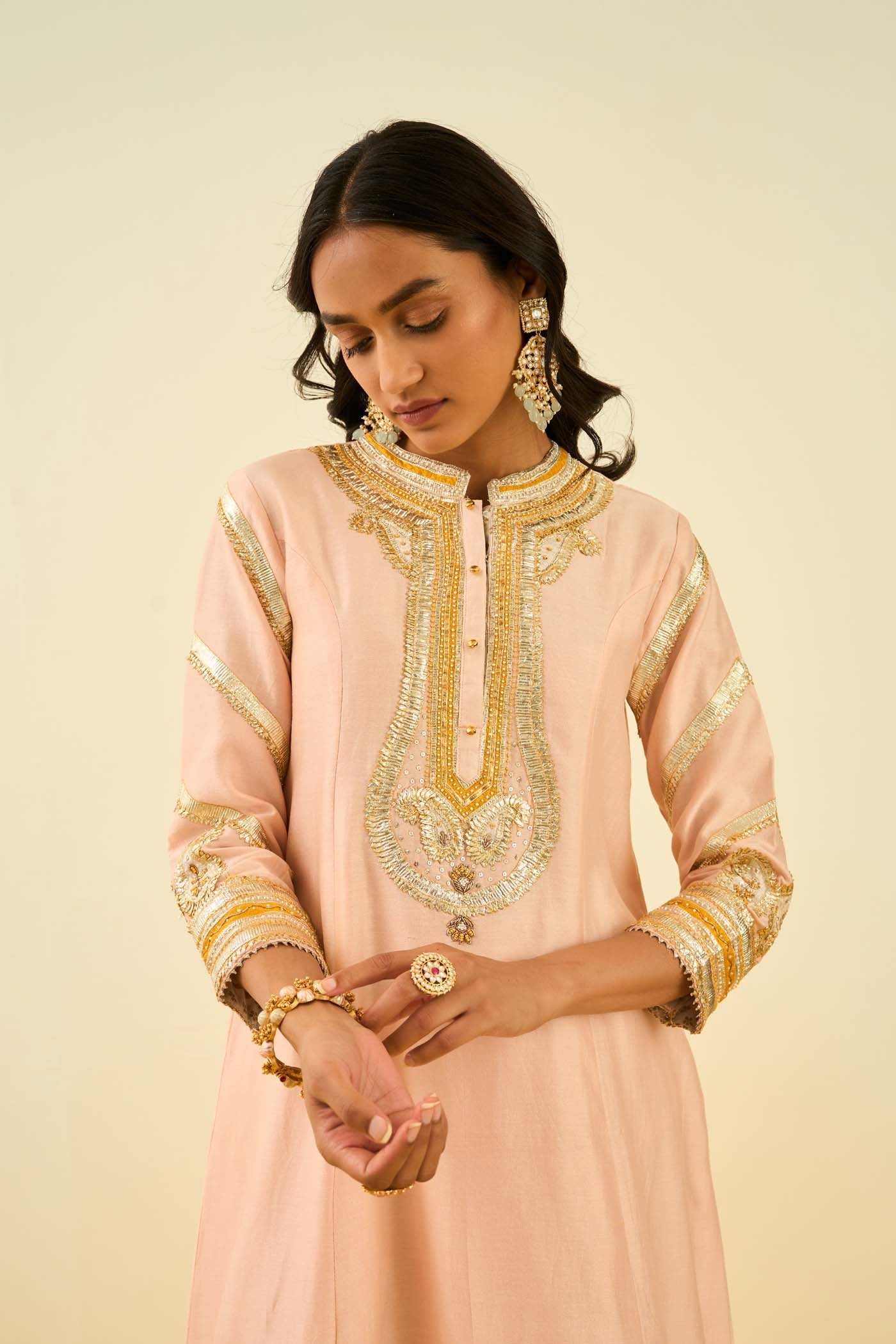 Sadiyah- Rosepink Princess Cut Kurta with Salwar and Dupatta