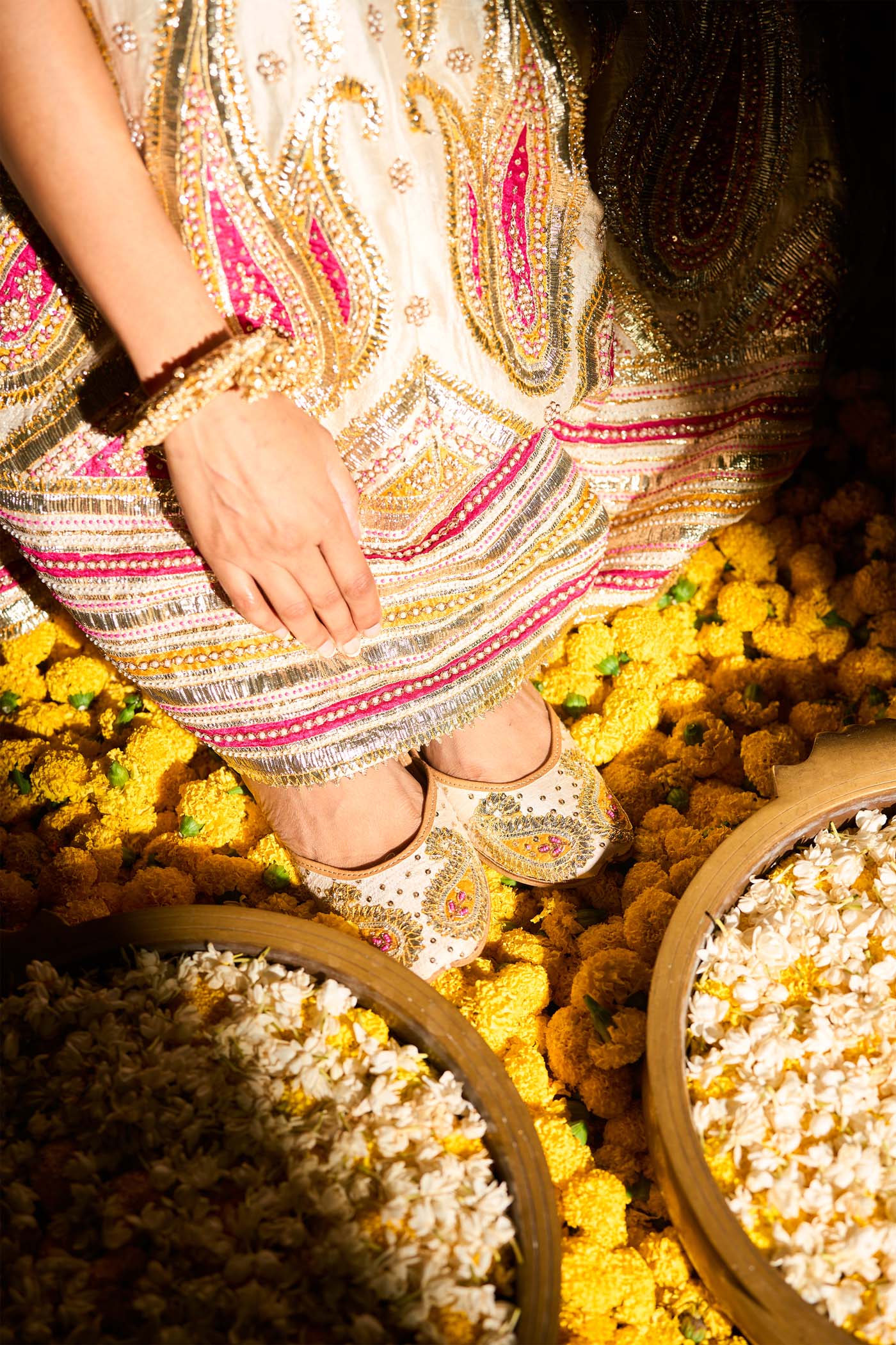 Shahnaz Daisy Ivory lehenga with blouse and dupatta
