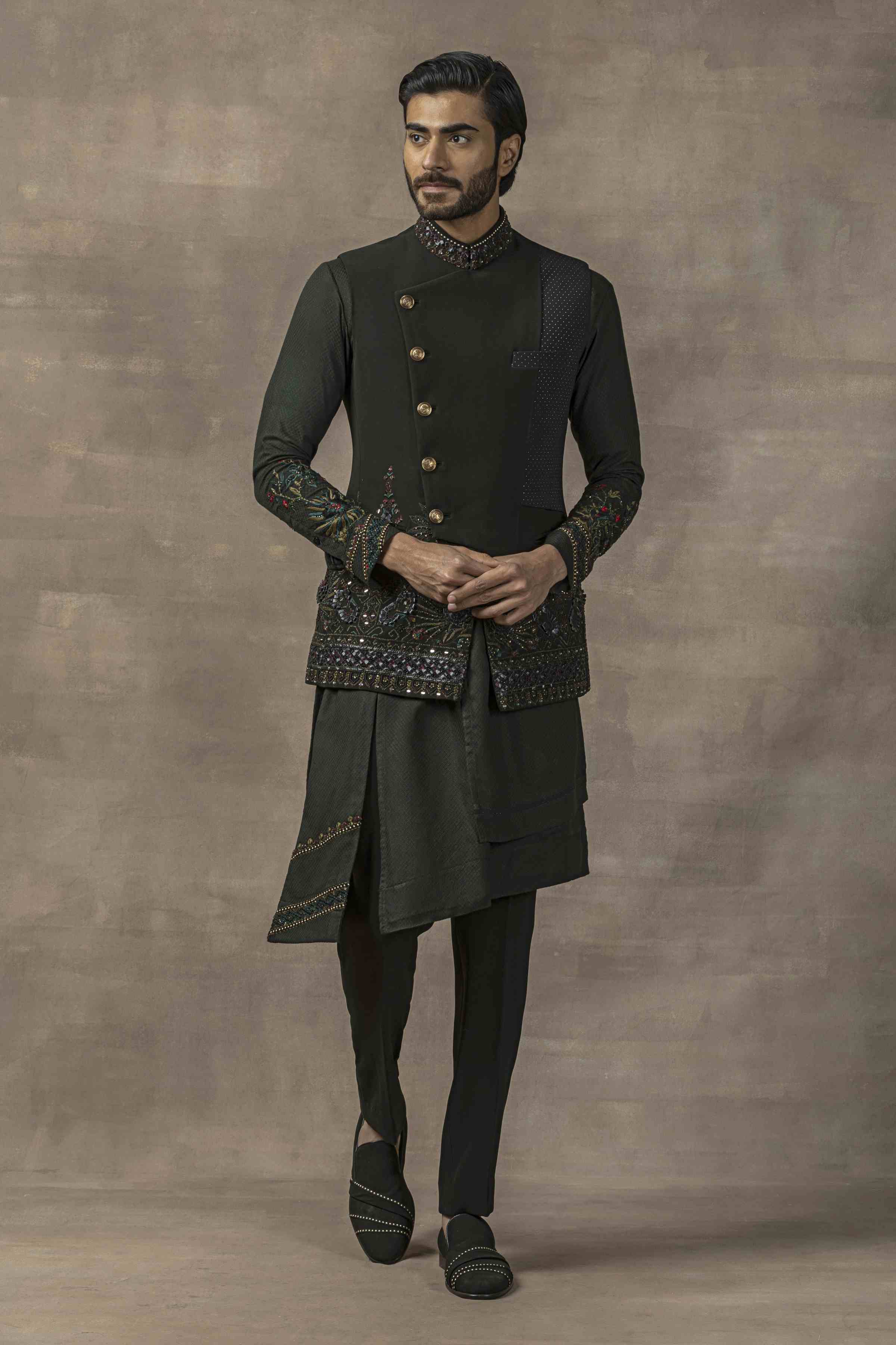 3D Embroidery Waistcoat Set