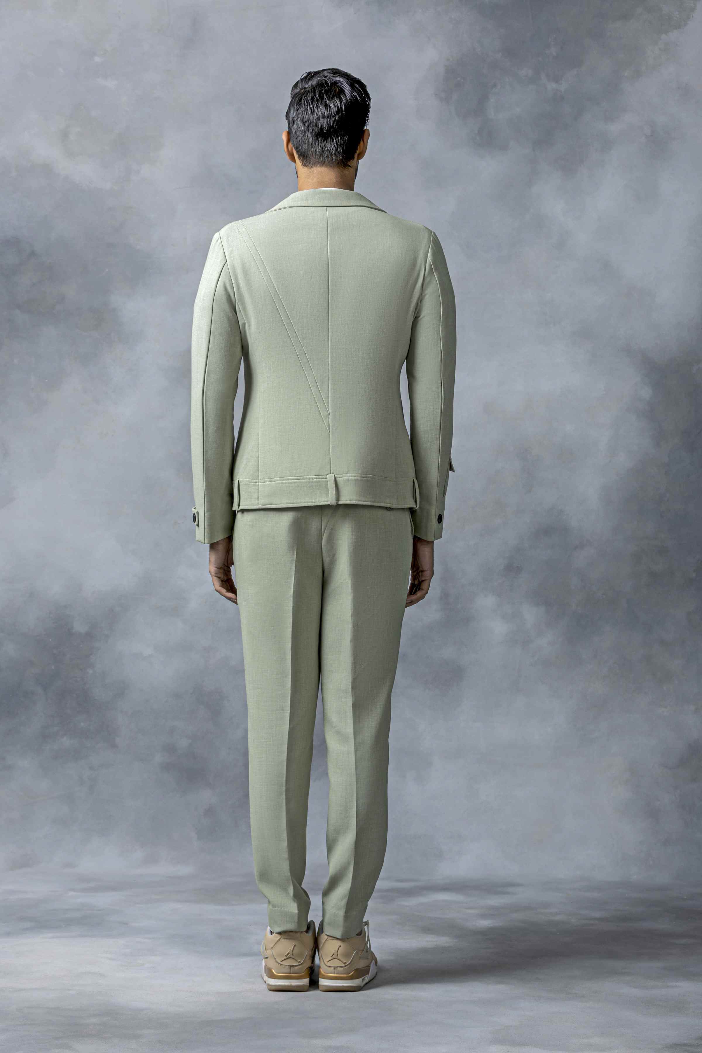 Pistachio Green Double Breasted Blazer Set