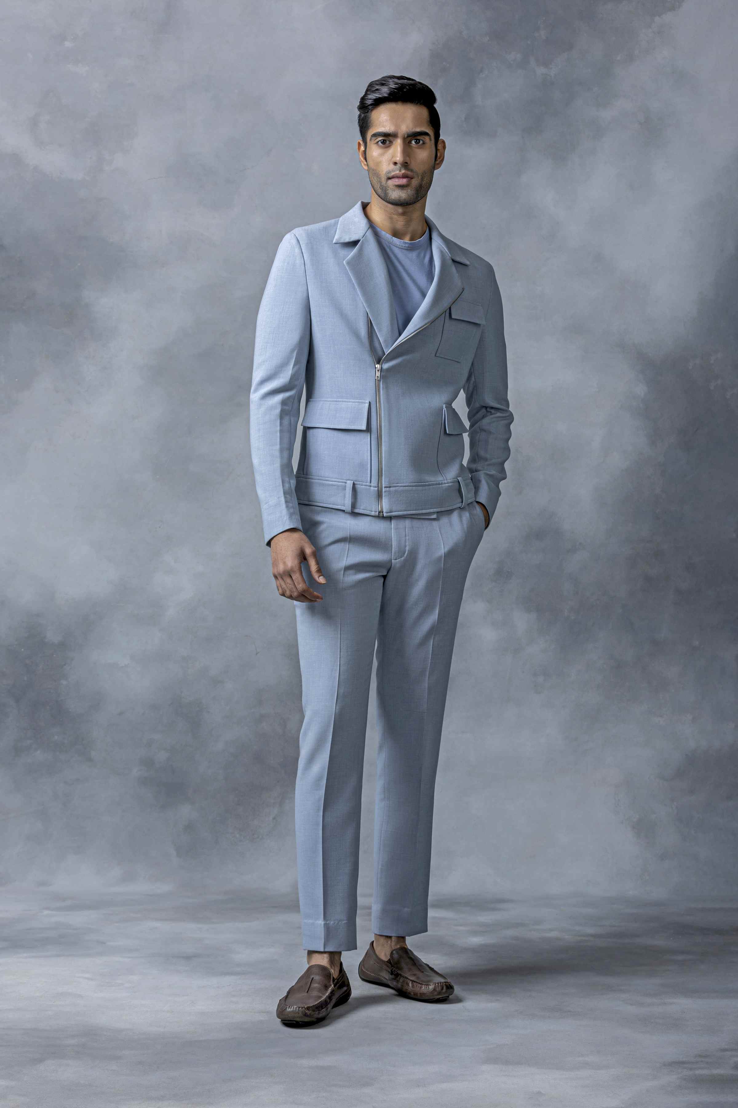 Sky Blue Patch Pocket Blazer Set