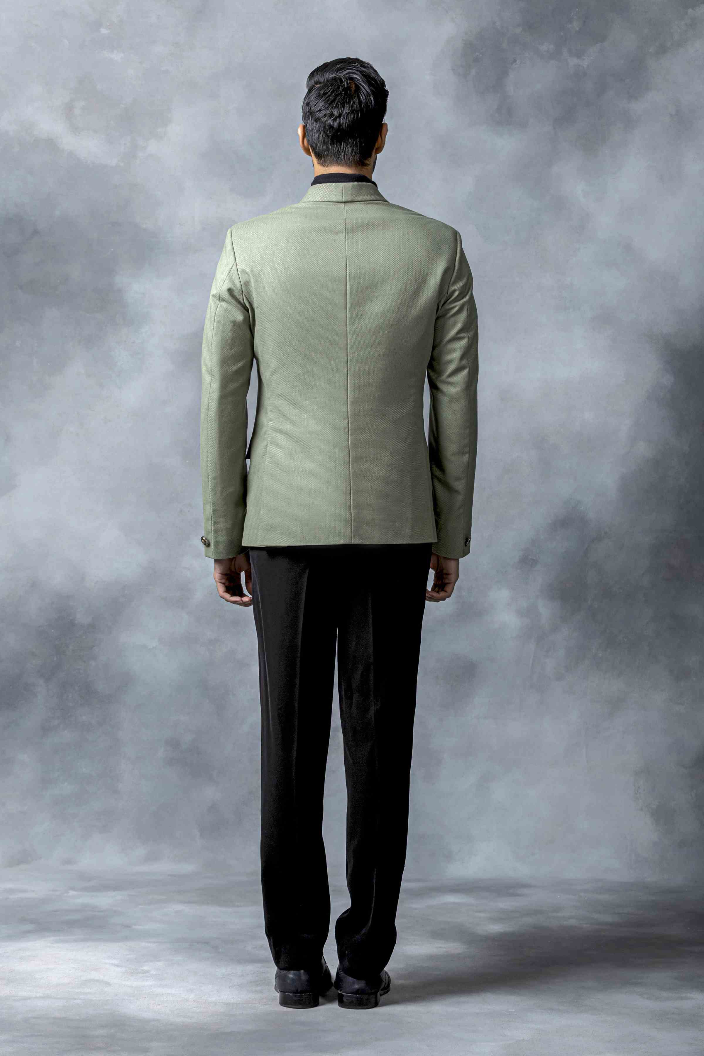 Green Pintuck Blazer