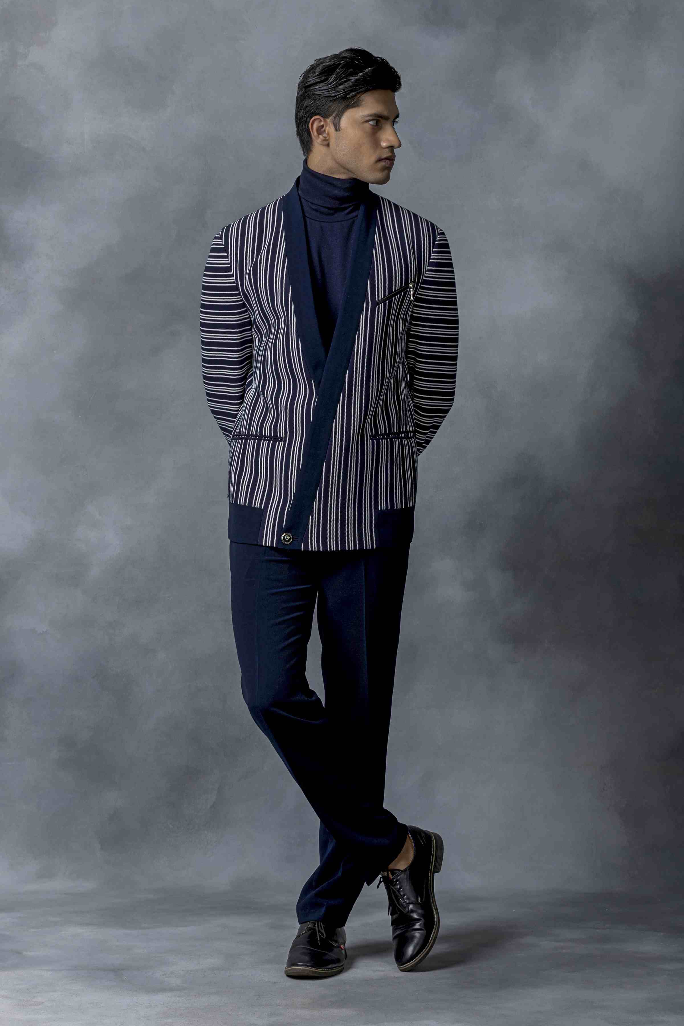 Blue And White Stripped Blazer
