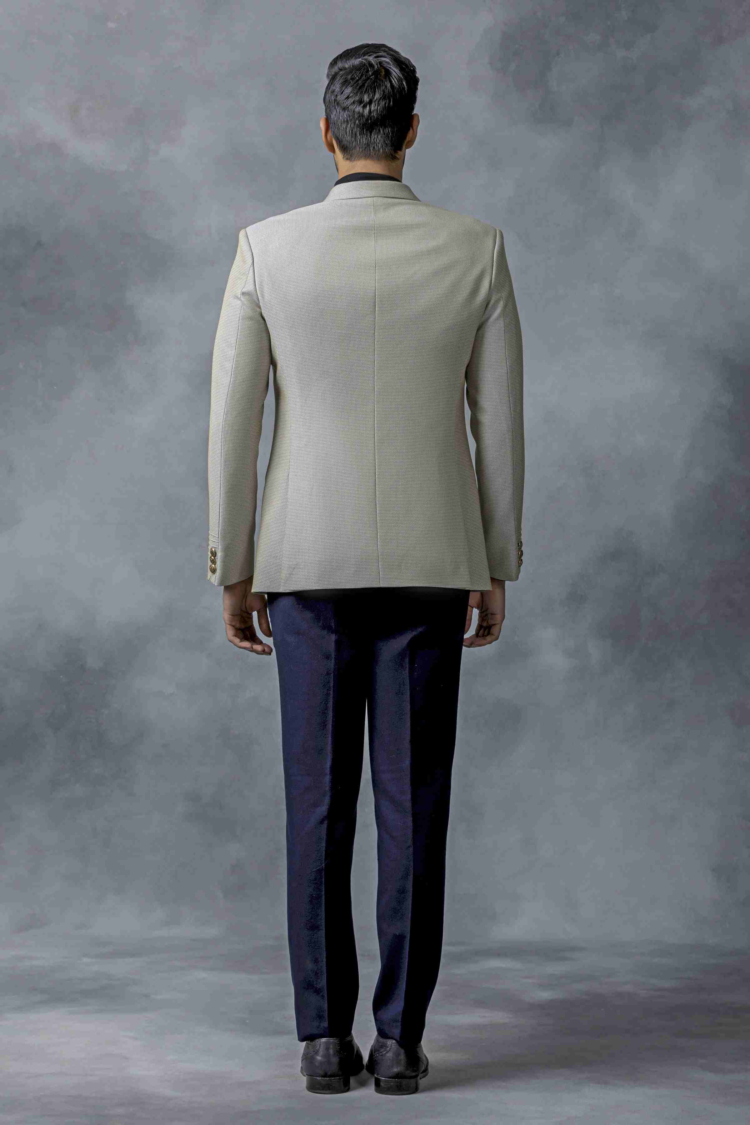 Grey Blazer With Patch Pocket