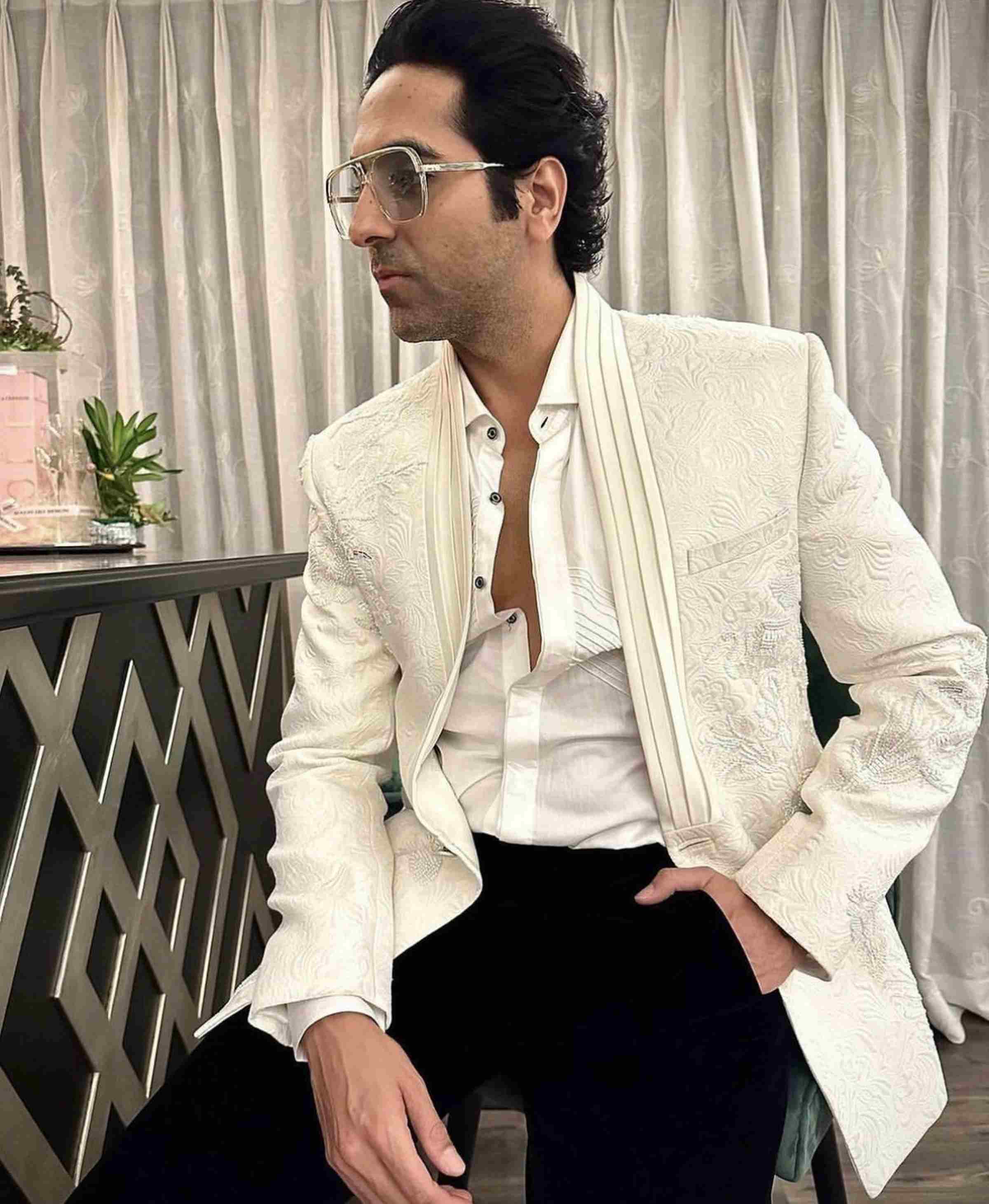 Off White Jacquard Tuxedo