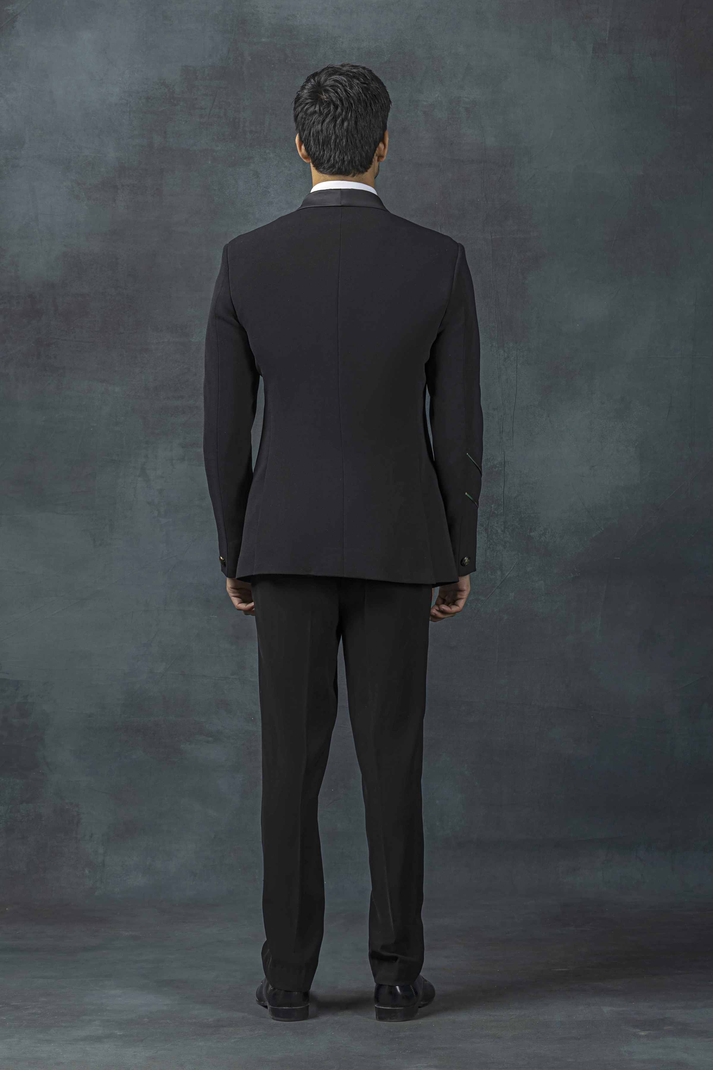 Black Tuxedo With Golden Reel Detailing