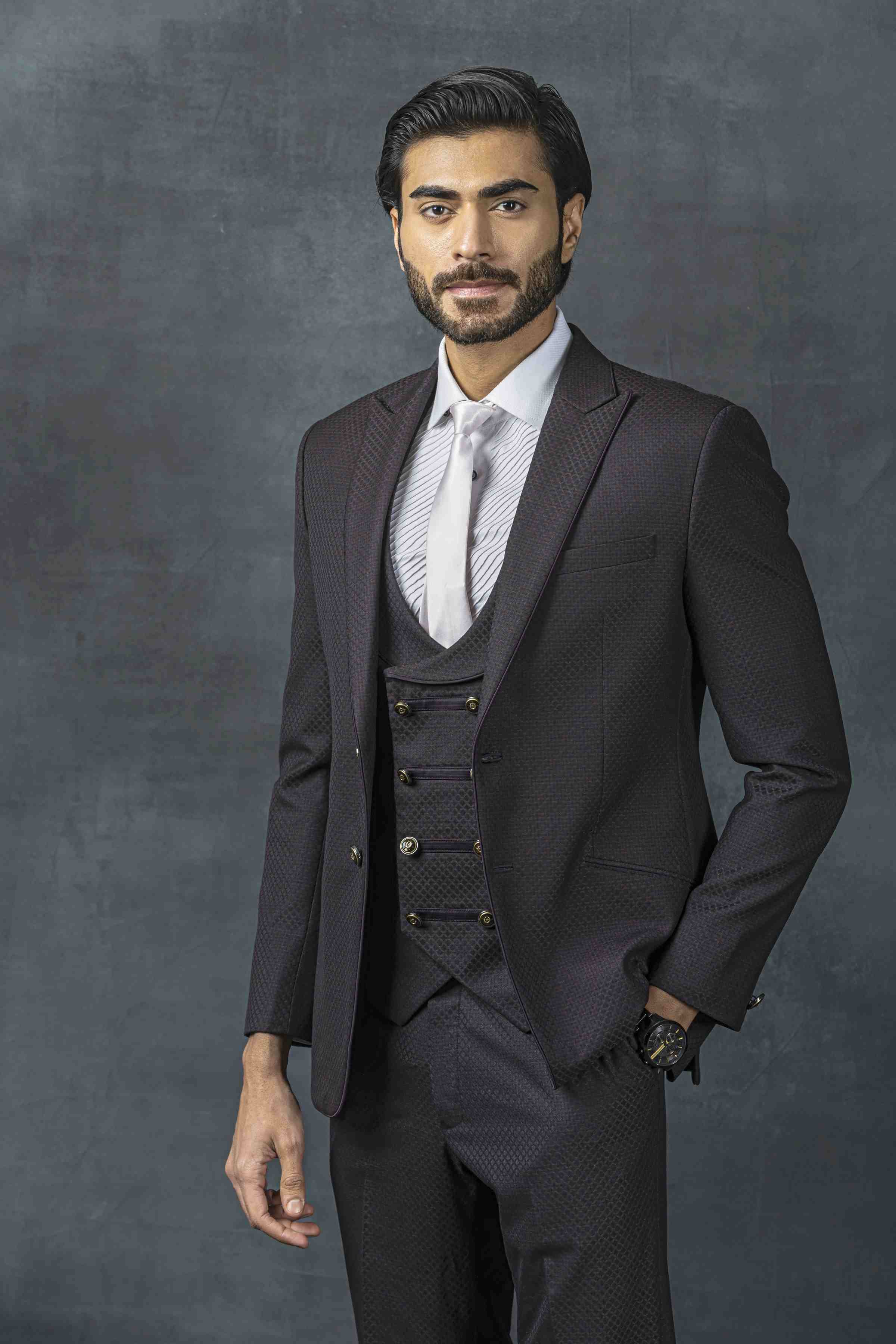 Wine Double Breasted Suit