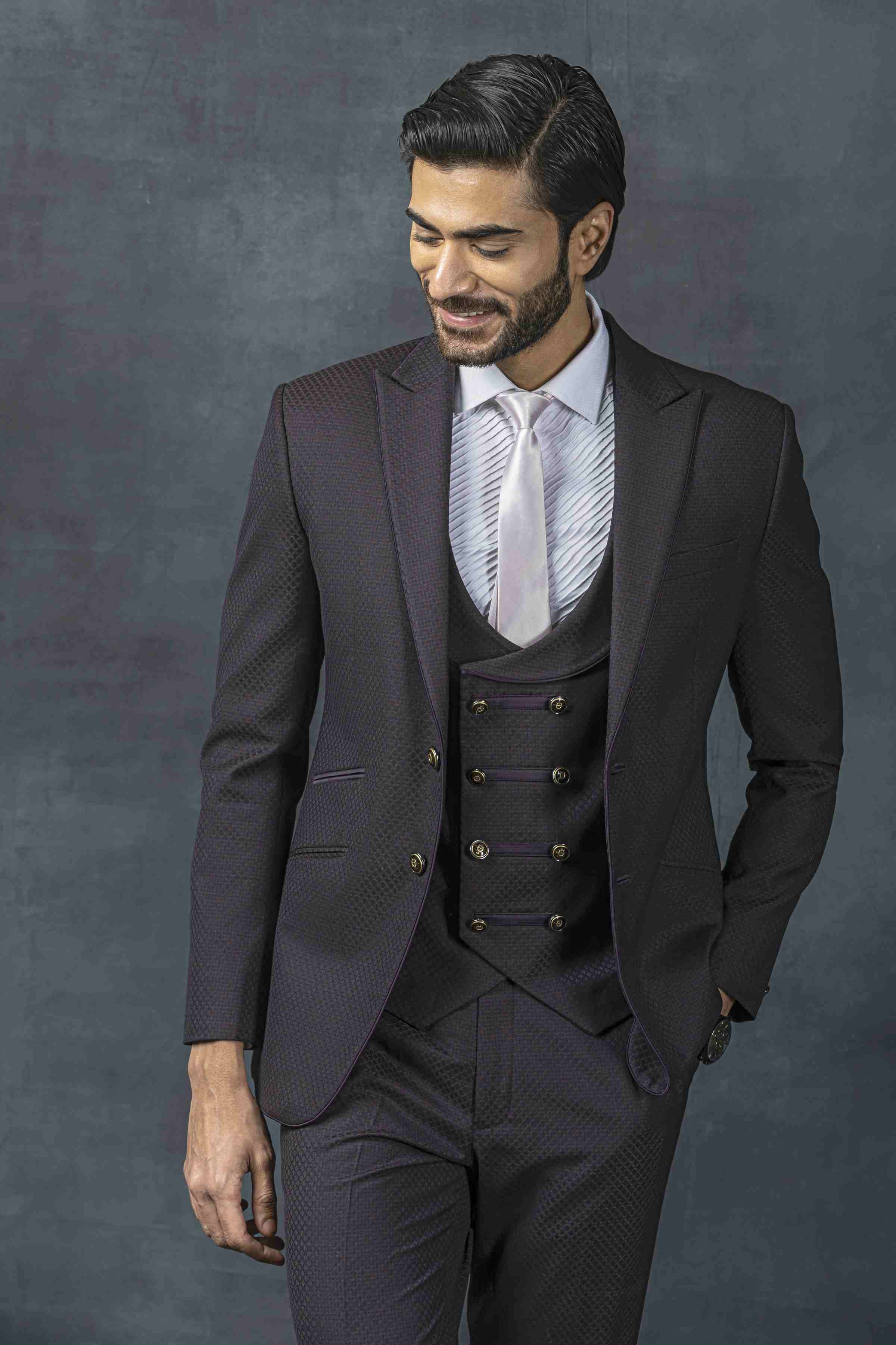 Wine Double Breasted Suit