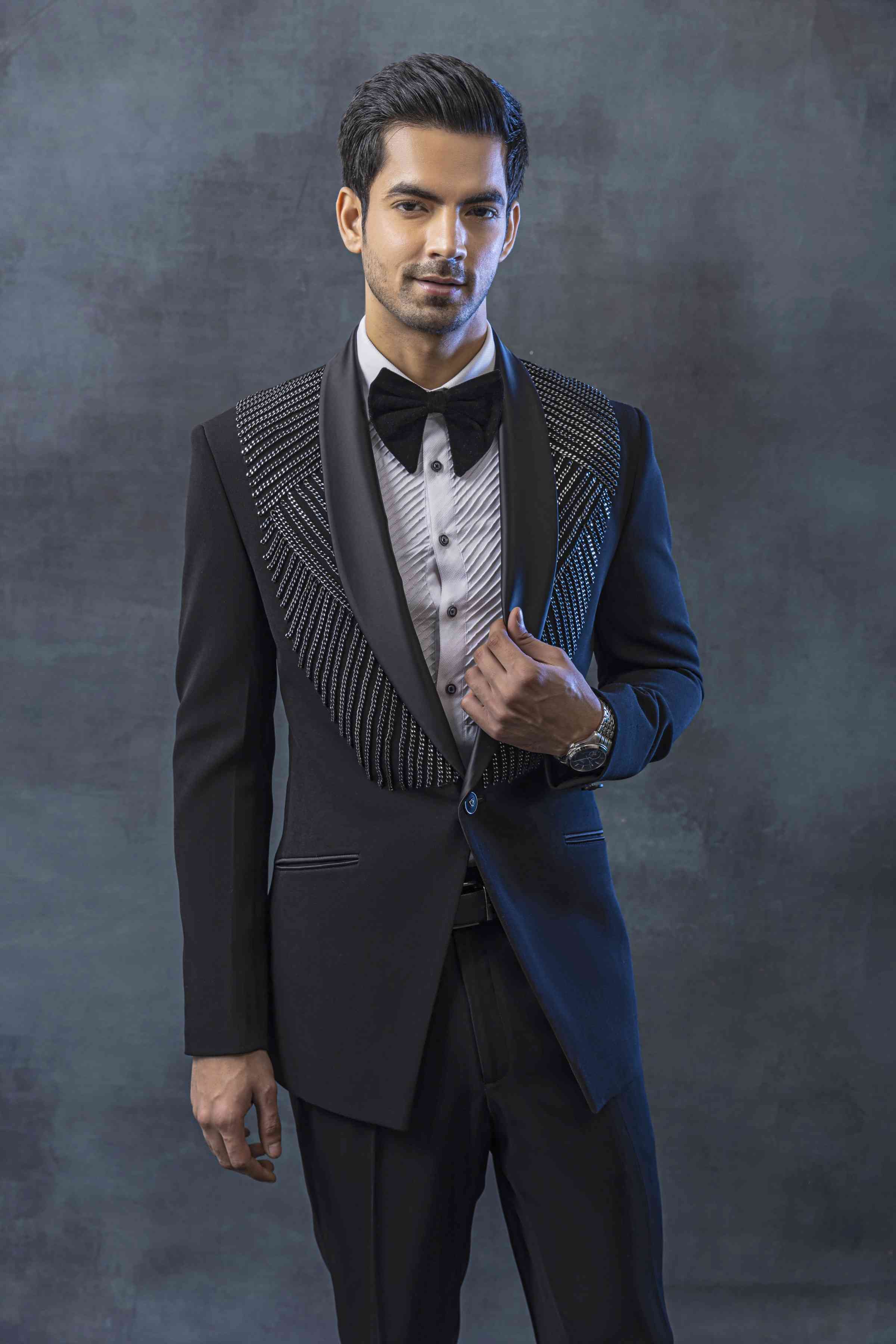 Black Tuxedo With Chain Embellishment