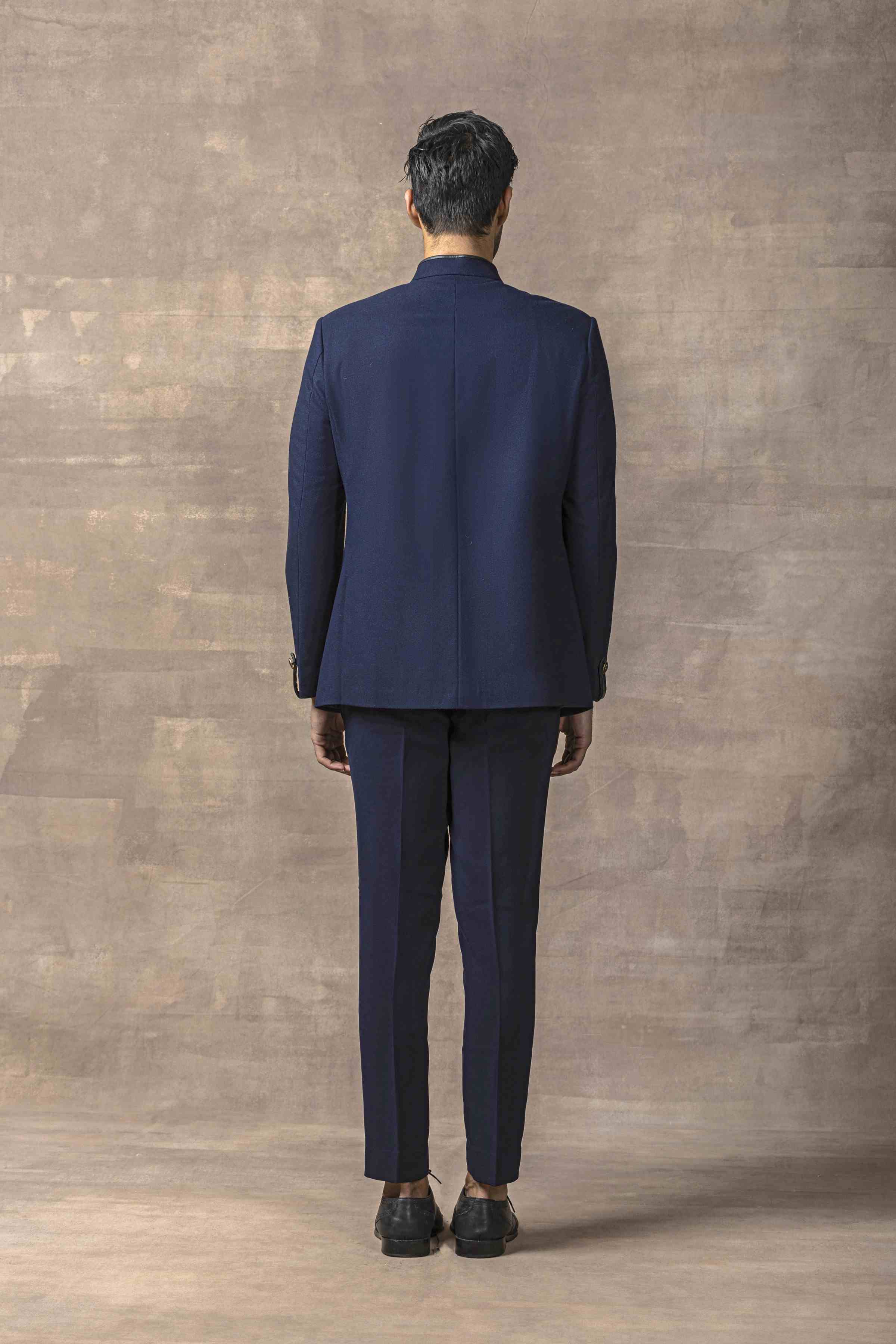 Navy Angarakha Style Bandhgala Set