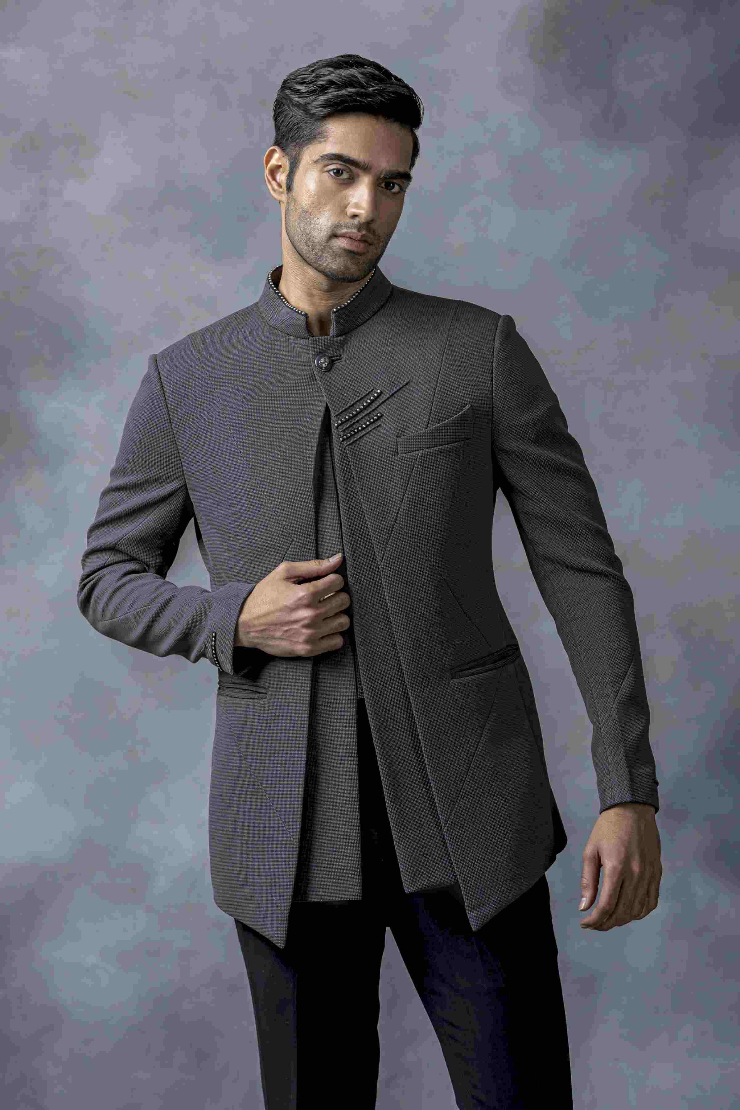 Grey Dual Layer Bandhgala