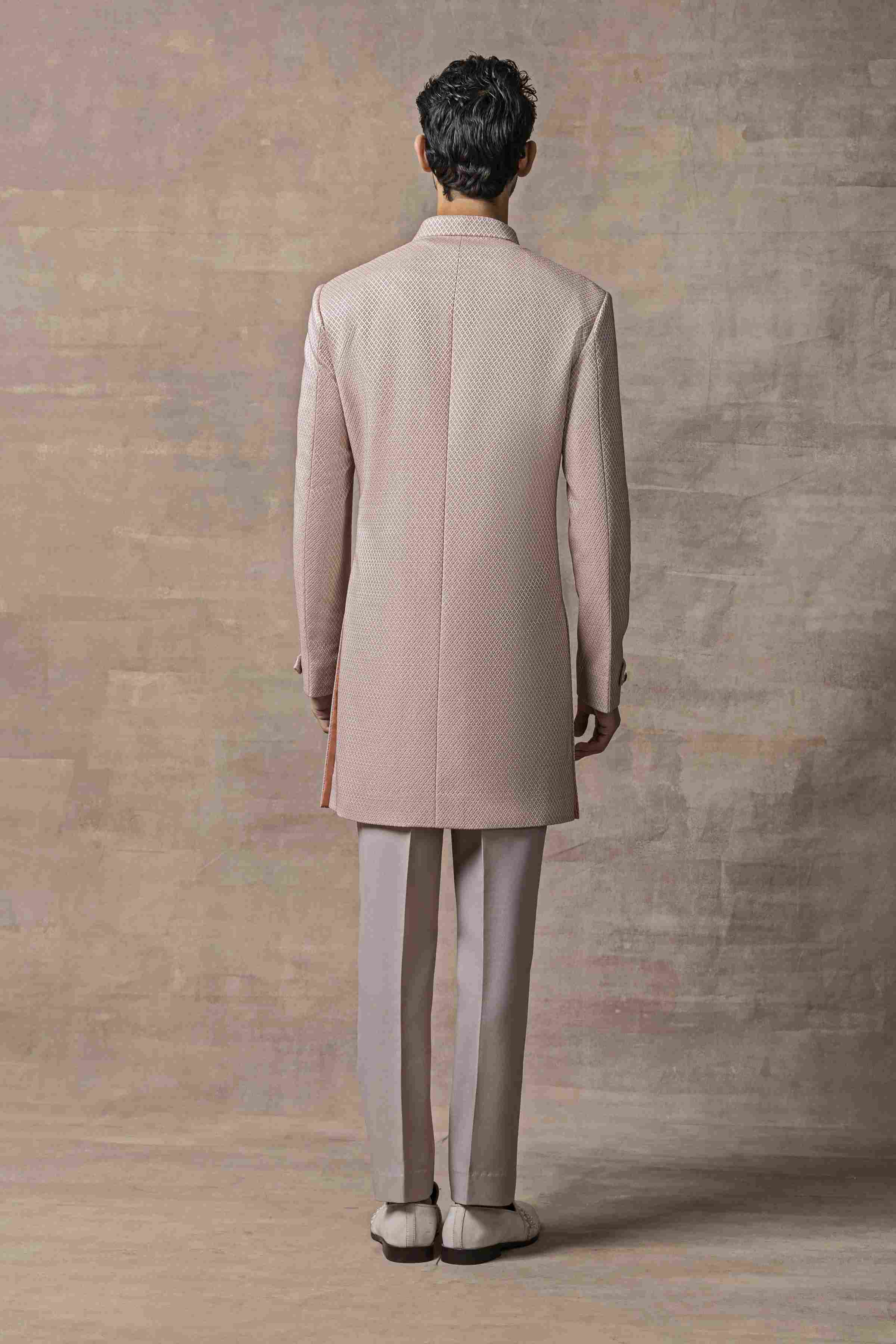 Dusty Rose Slant Cut Indo-Western
