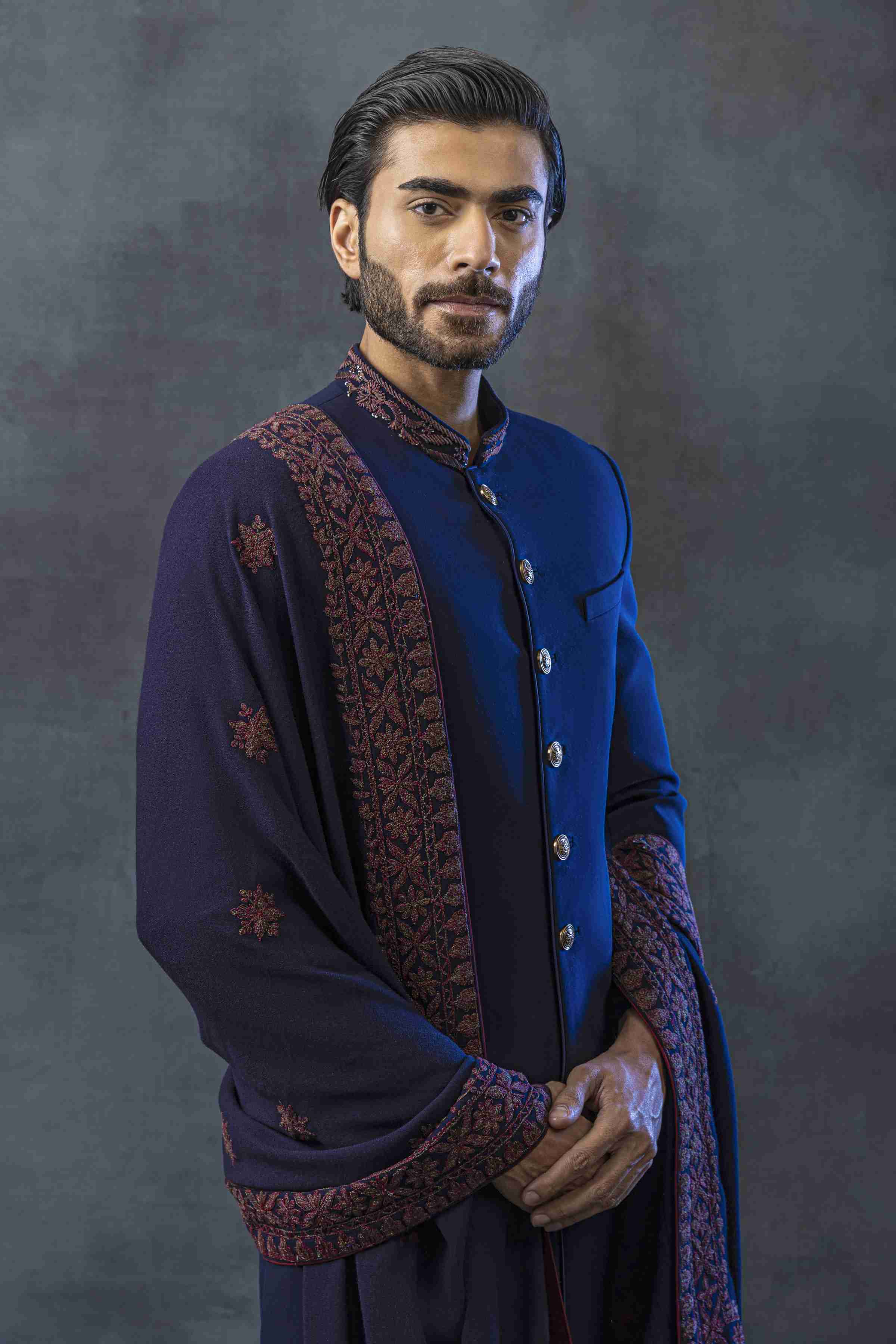 Navy Indowestern Sherwani Set