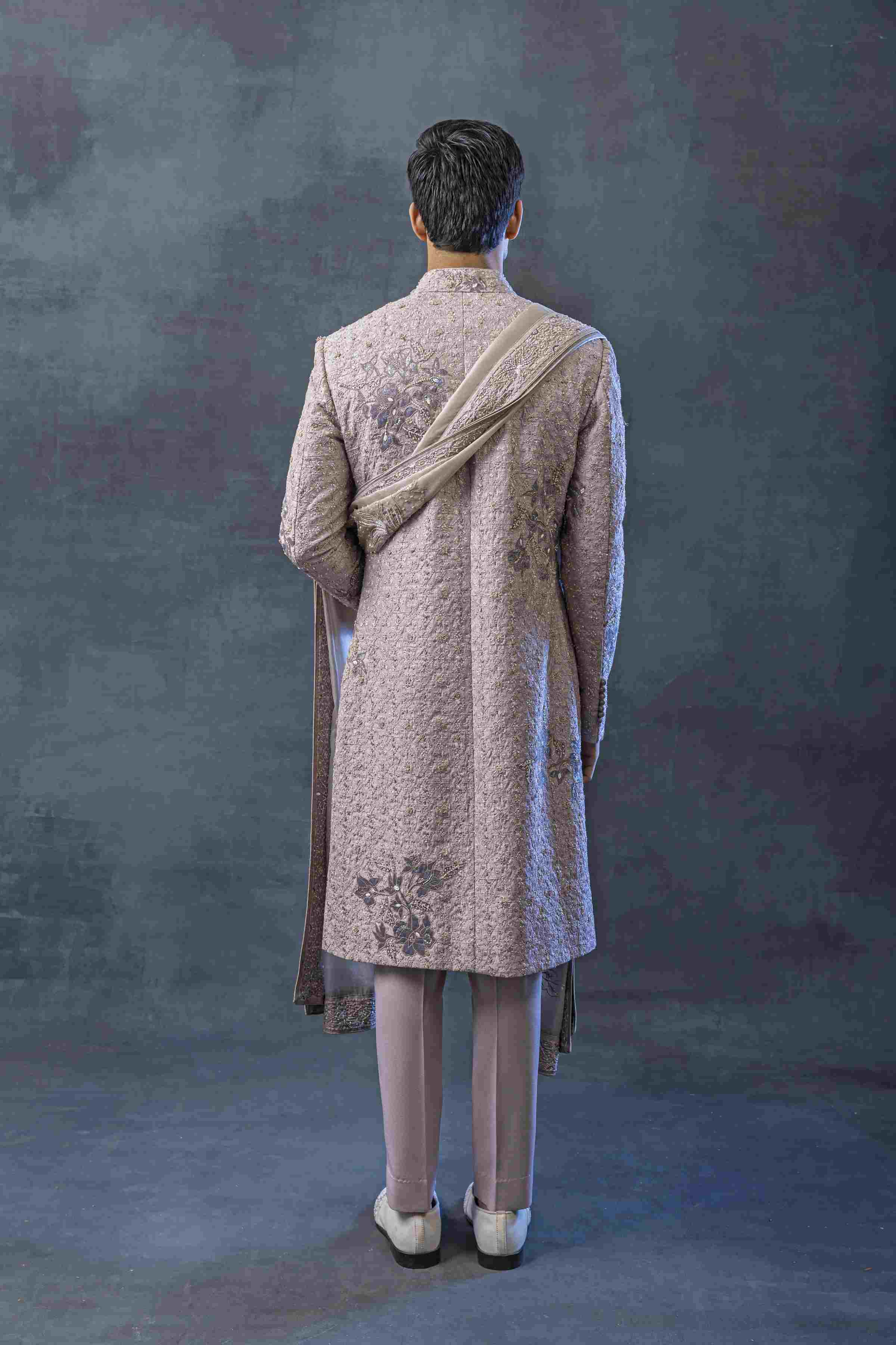 Lavender Applique Sherwani