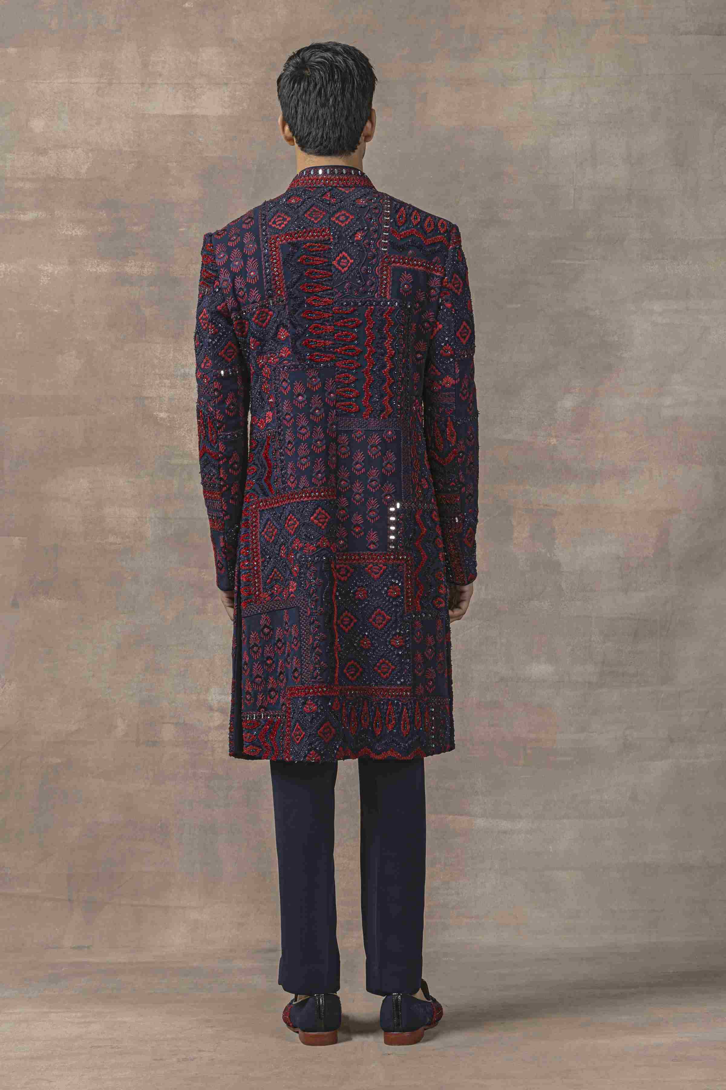 Navy Thread Work Sherwani