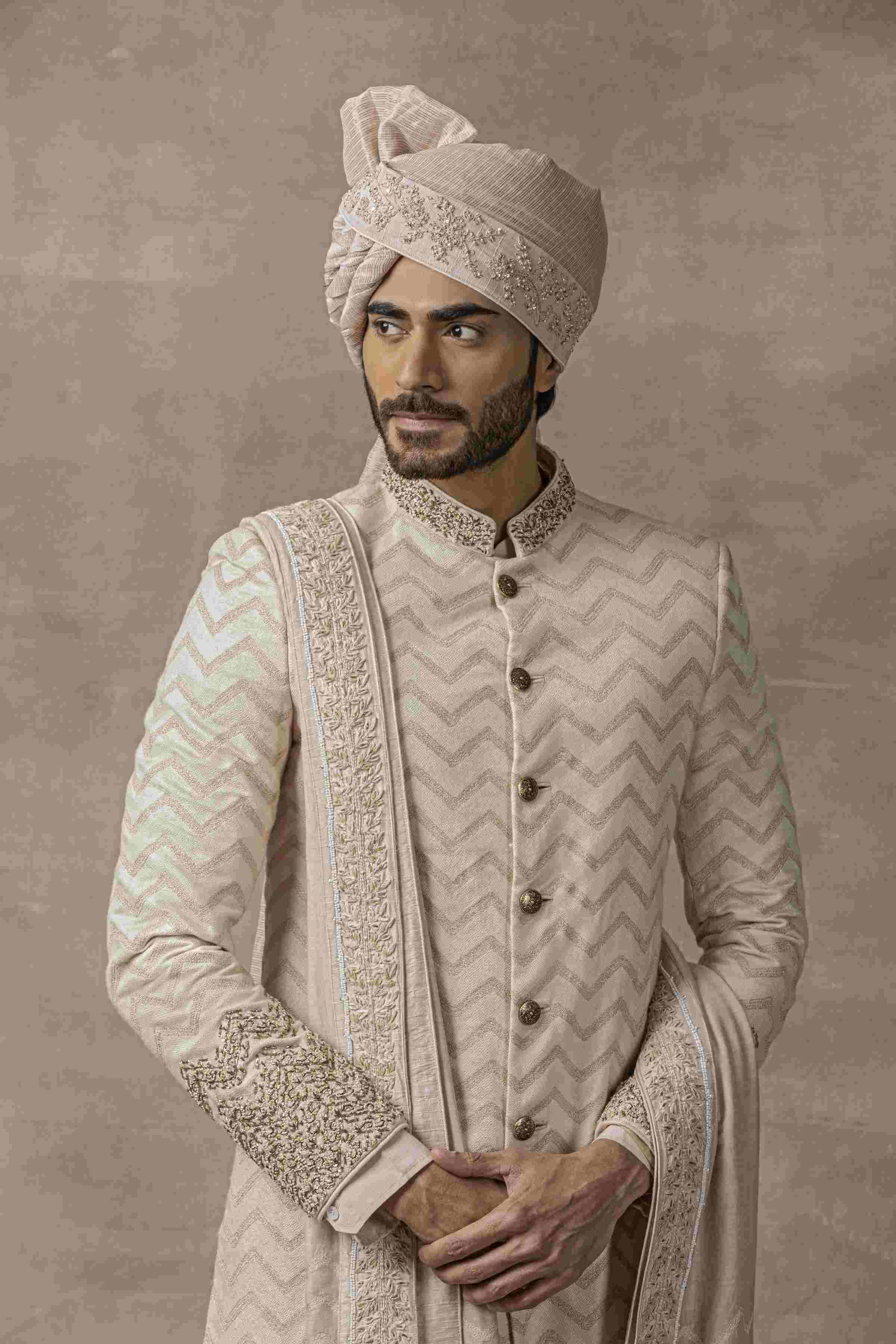 Dusty Rose Chevron Sherwani
