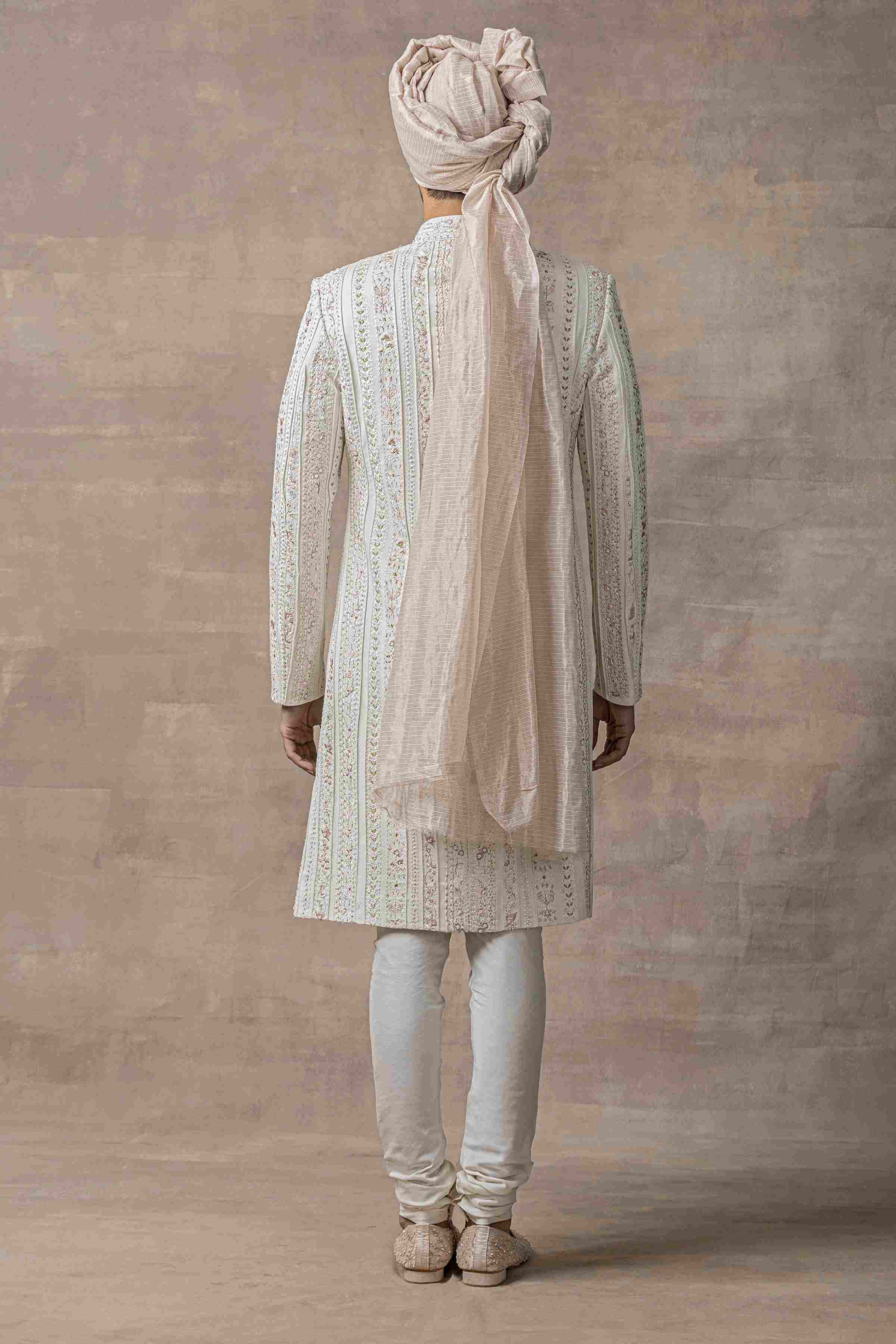 Grey Sherwani With Placement Work