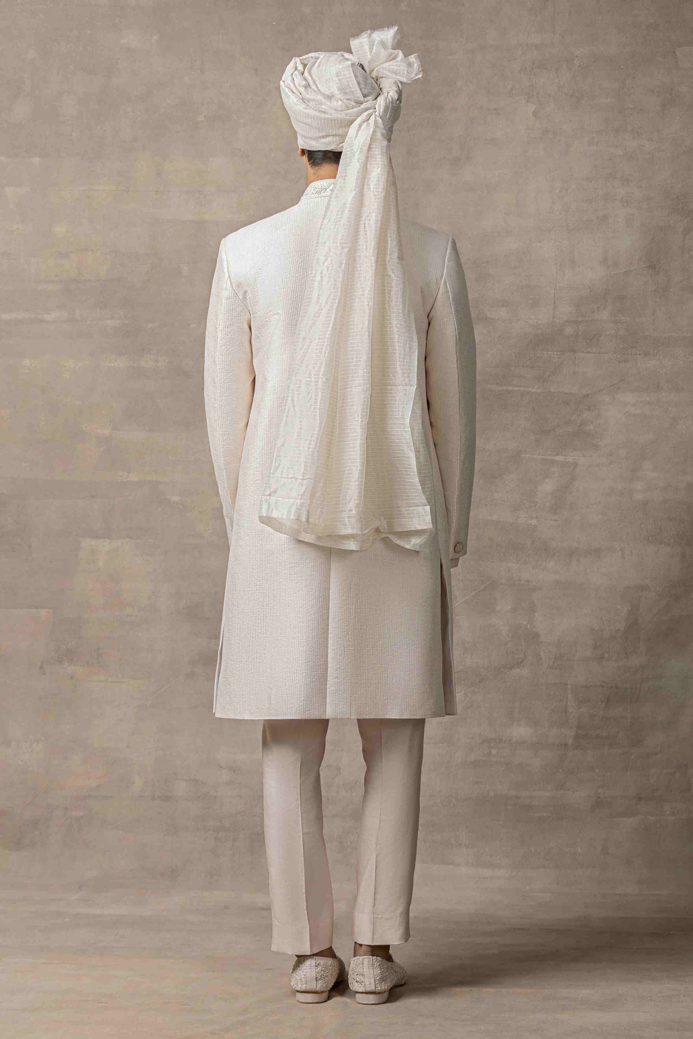 Rose Gold Sherwani Highlighted With Thread And Pearl