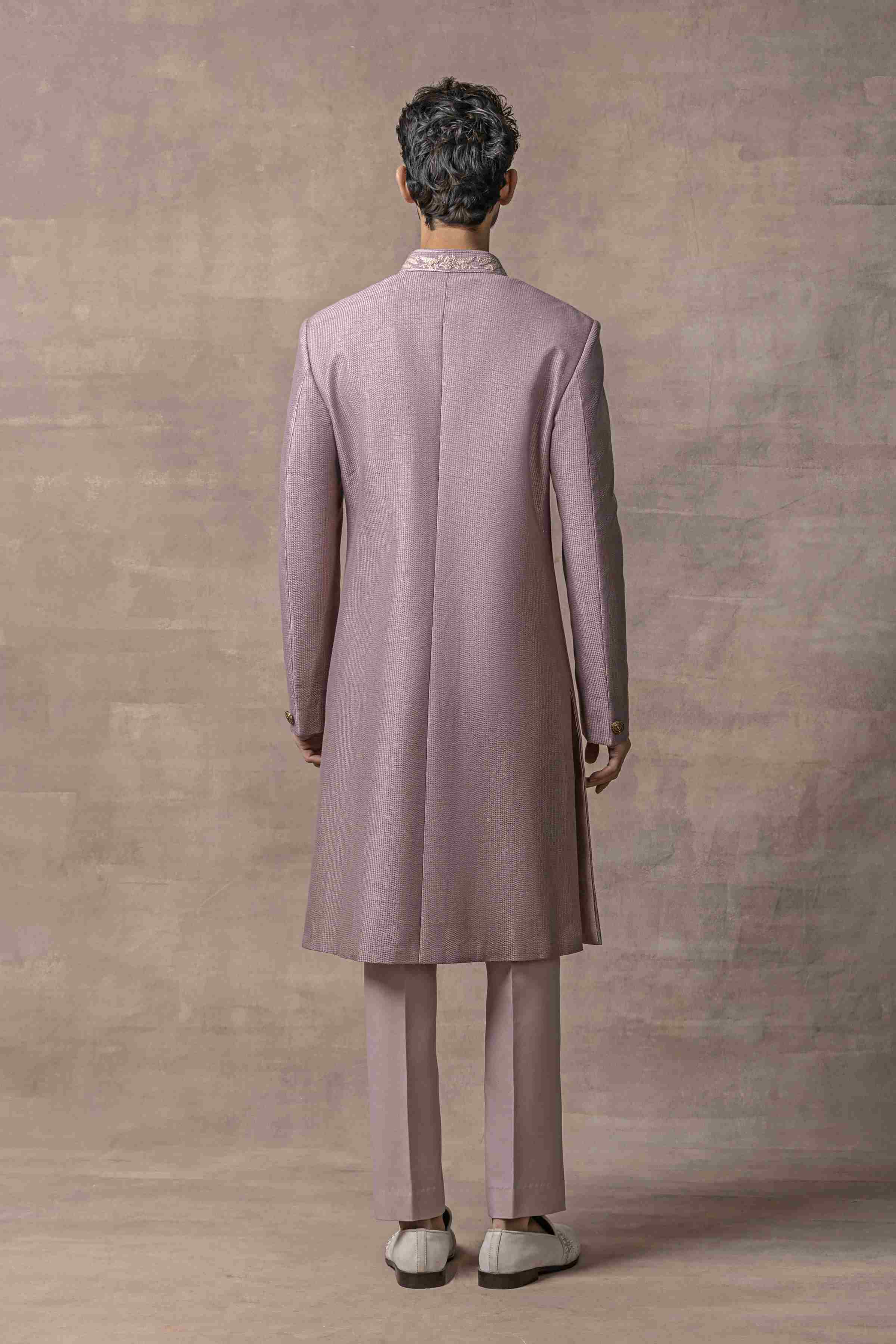Dhagai Lavender Sherwani Highlighted With Thread