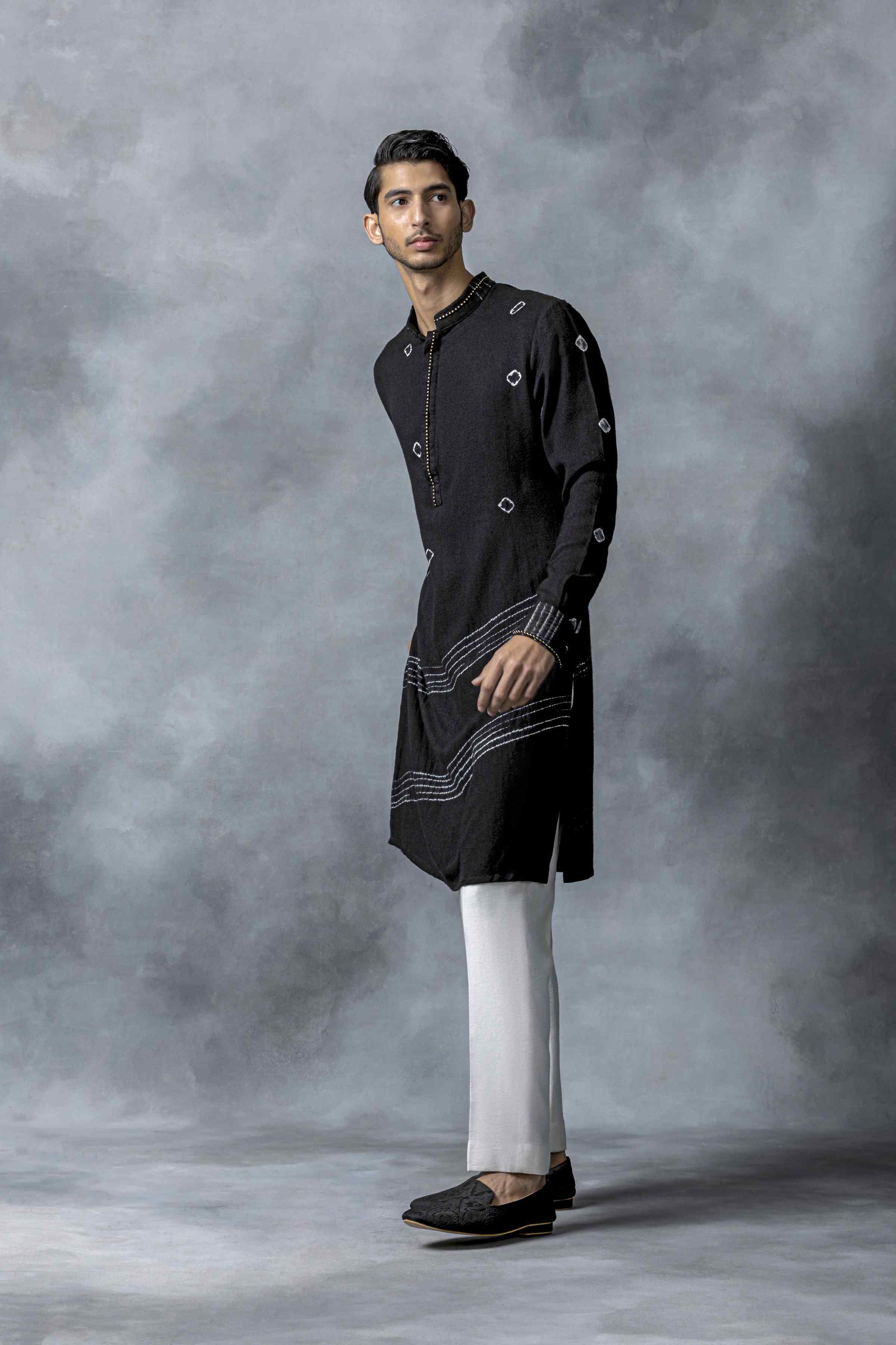 Black Tie & Dye Kurta Set