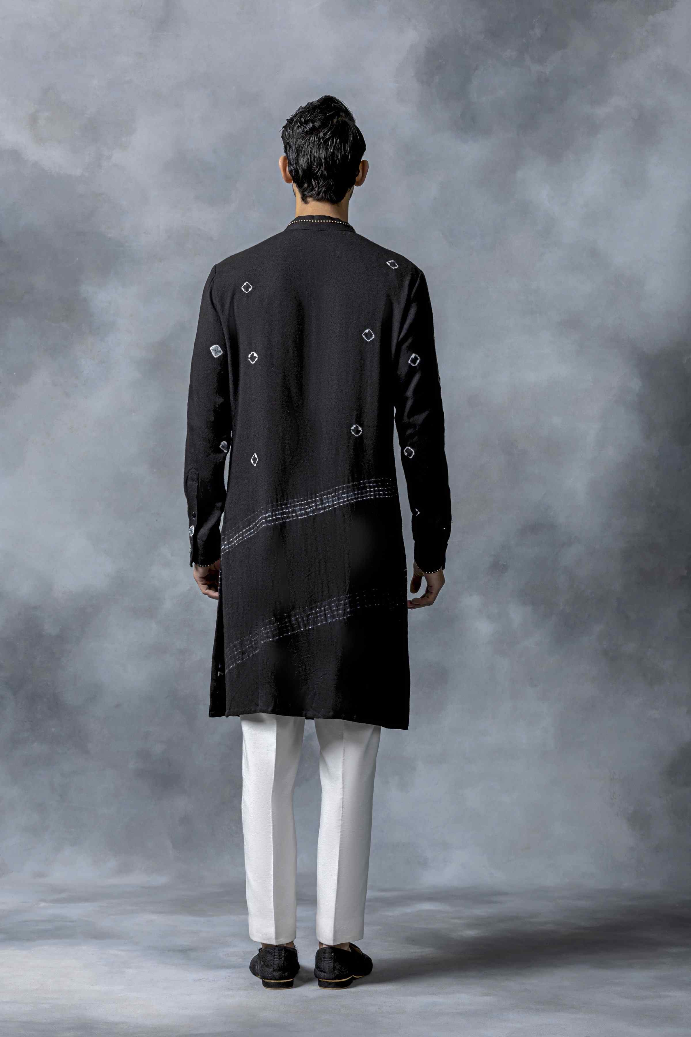 Black Tie & Dye Kurta Set