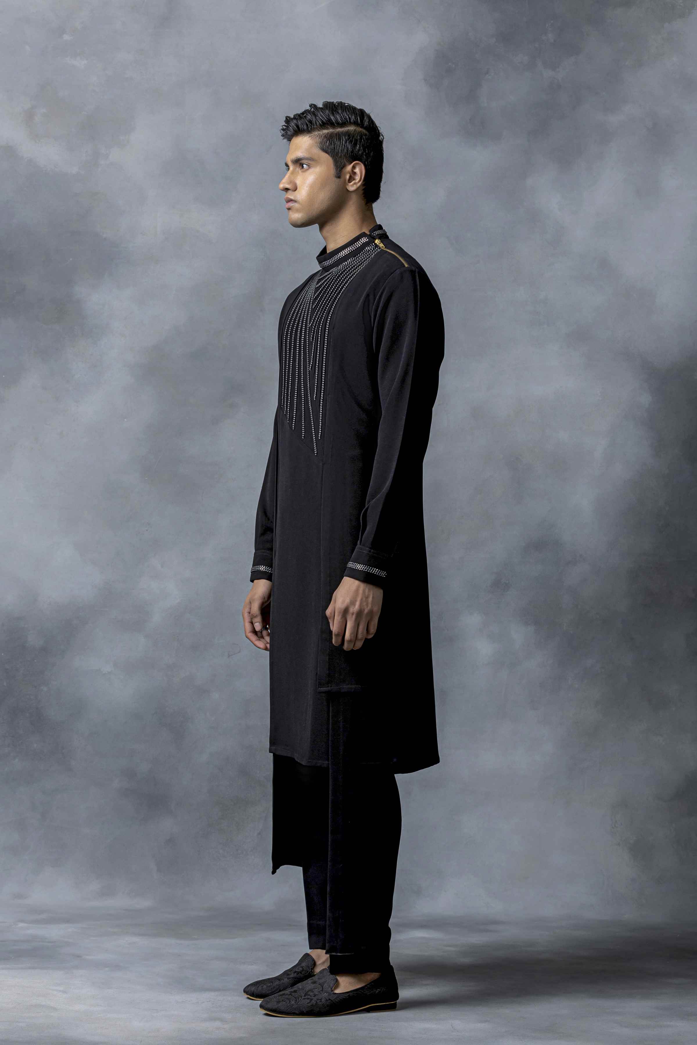 Black Chain Detail Kurta Set